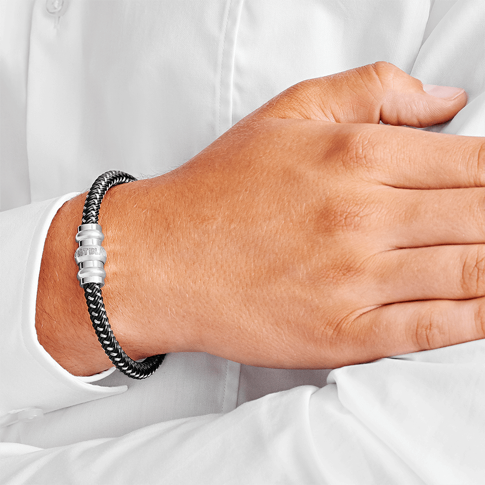 3 صورة ،Montblanc Woven silver men's bracelet