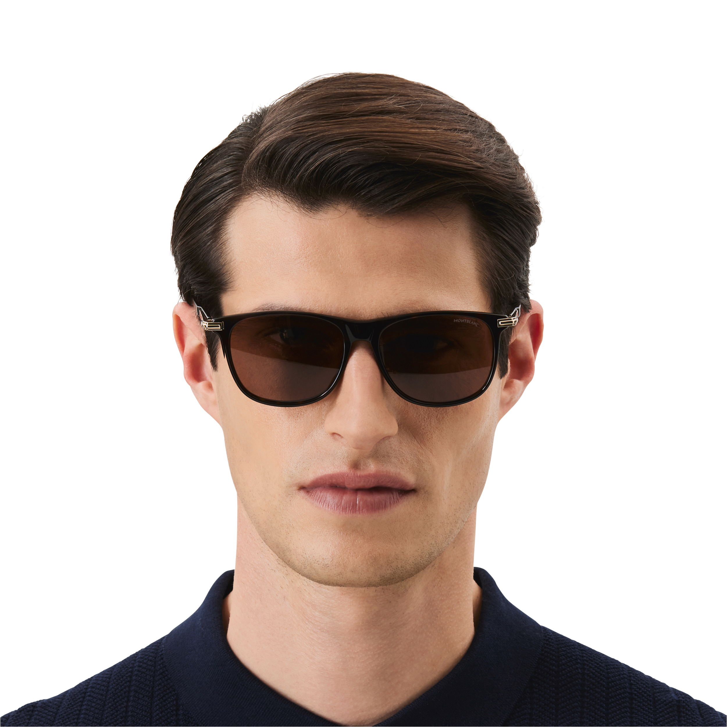 Rectangular Sunglasses with Havana-colored Acetate Frame Int, image 4