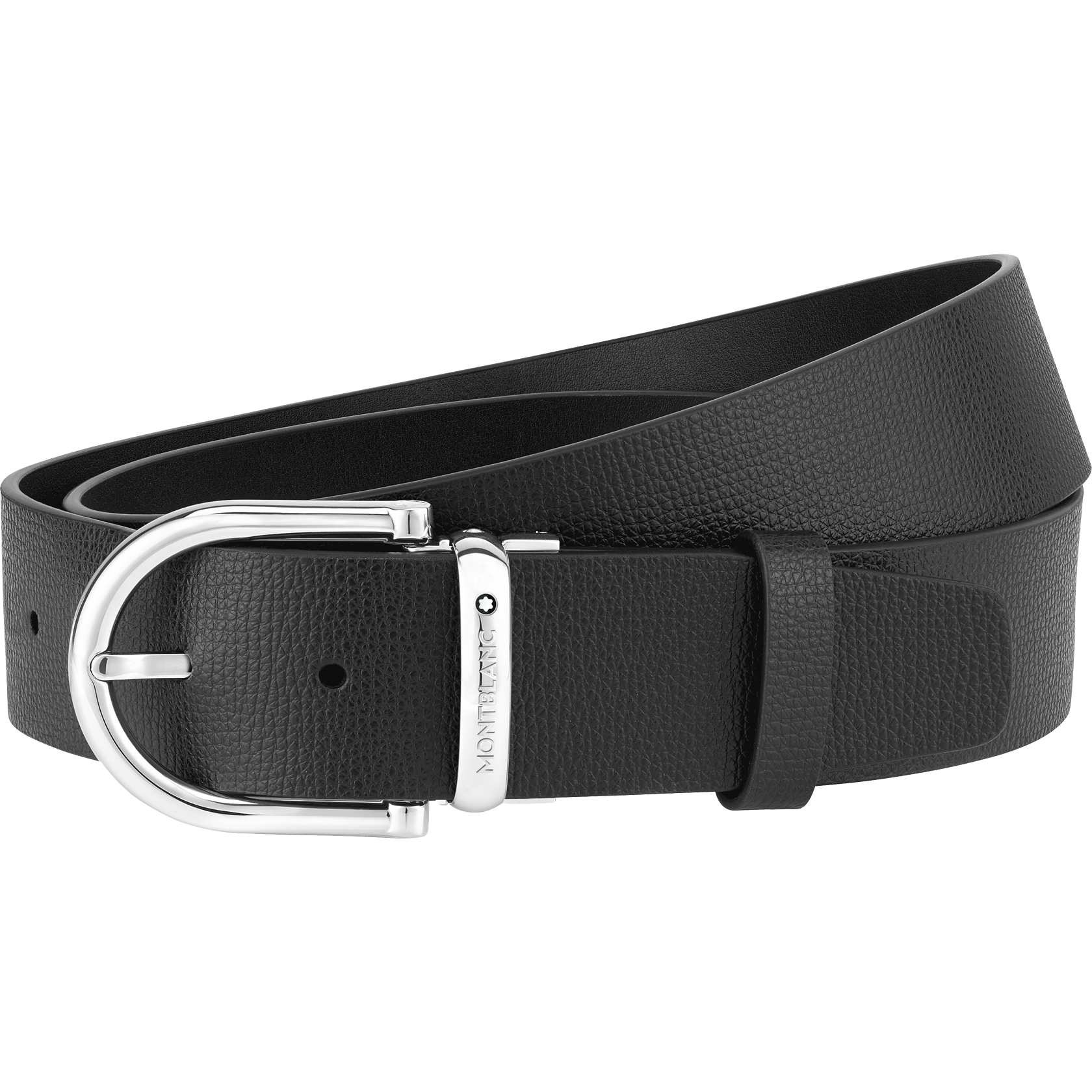 Rounded Horseshoe Shiny Palladium-Coated Pin Buckle Belt, image 2