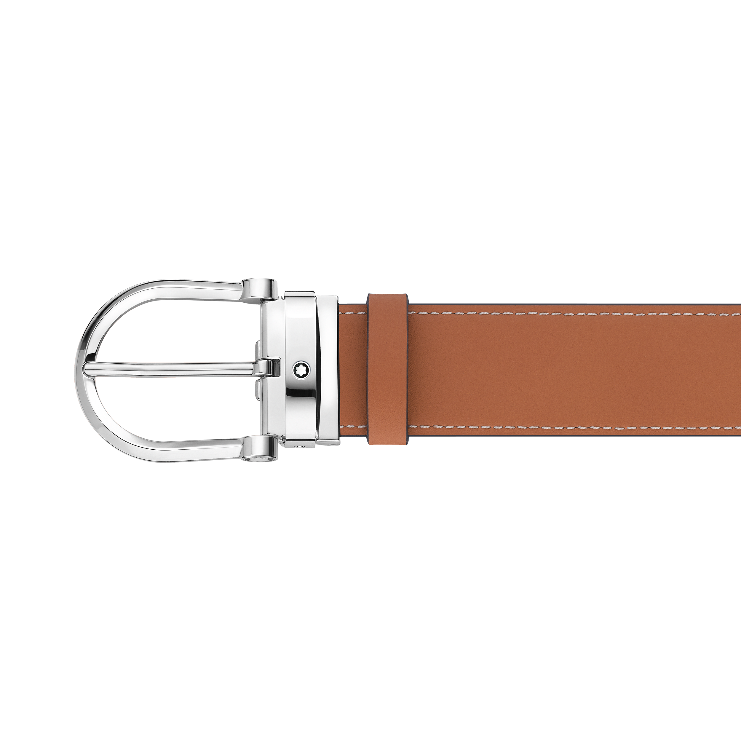 Horseshoe buckle smoke/tan colors 35 mm reversible leather belt, image 3