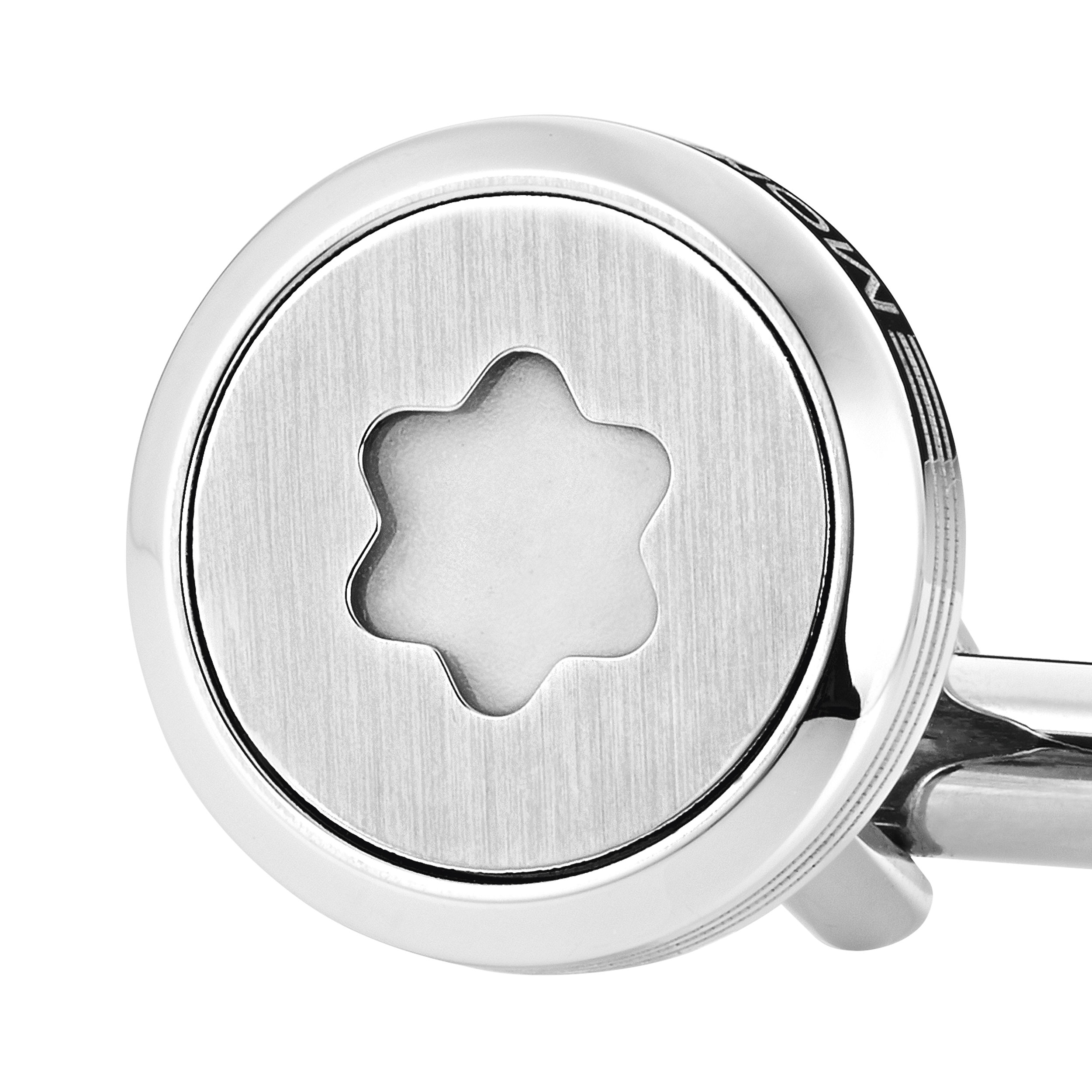 Starwalker Cufflinks, round in stainless steel with illuminating Montblanc emblem, image 3
