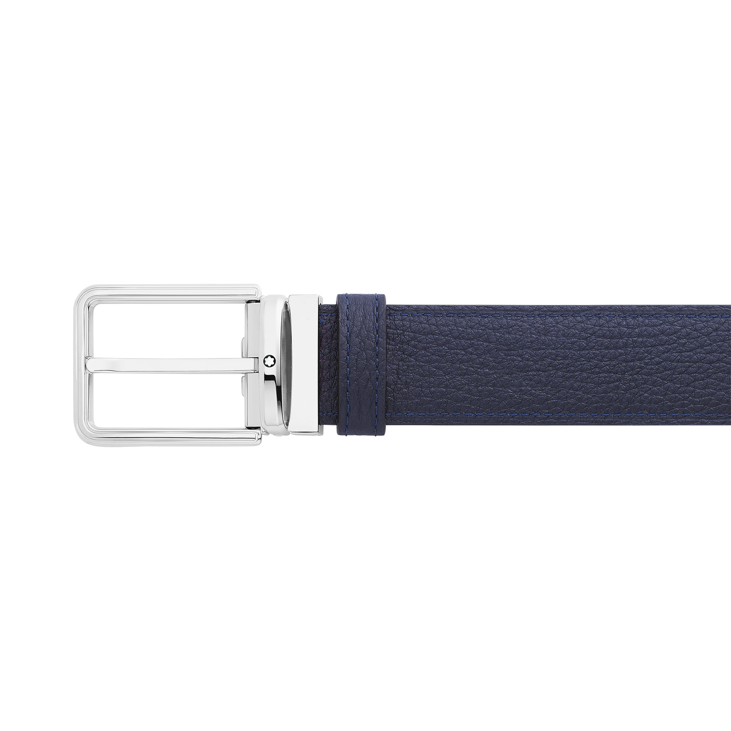 Black/blue 32 mm reversible leather belt, image 1