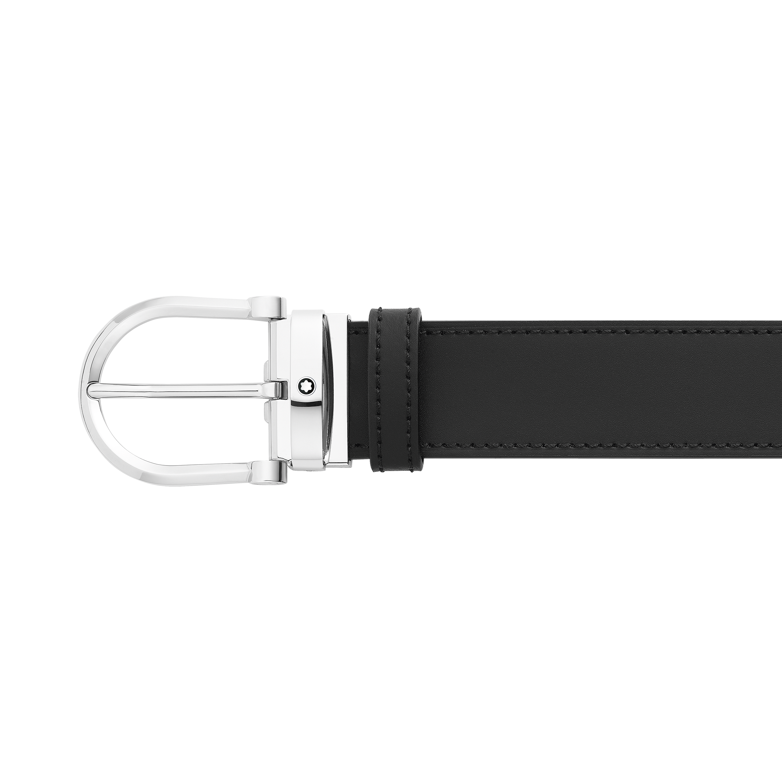 Horseshoe buckle black/brown 35 mm reversible leather belt, image 4