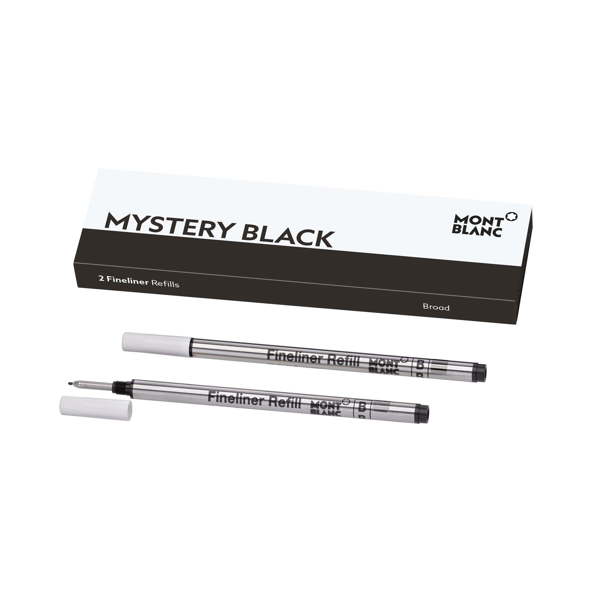 2 Broad Fineliner Refills, Mystery Black