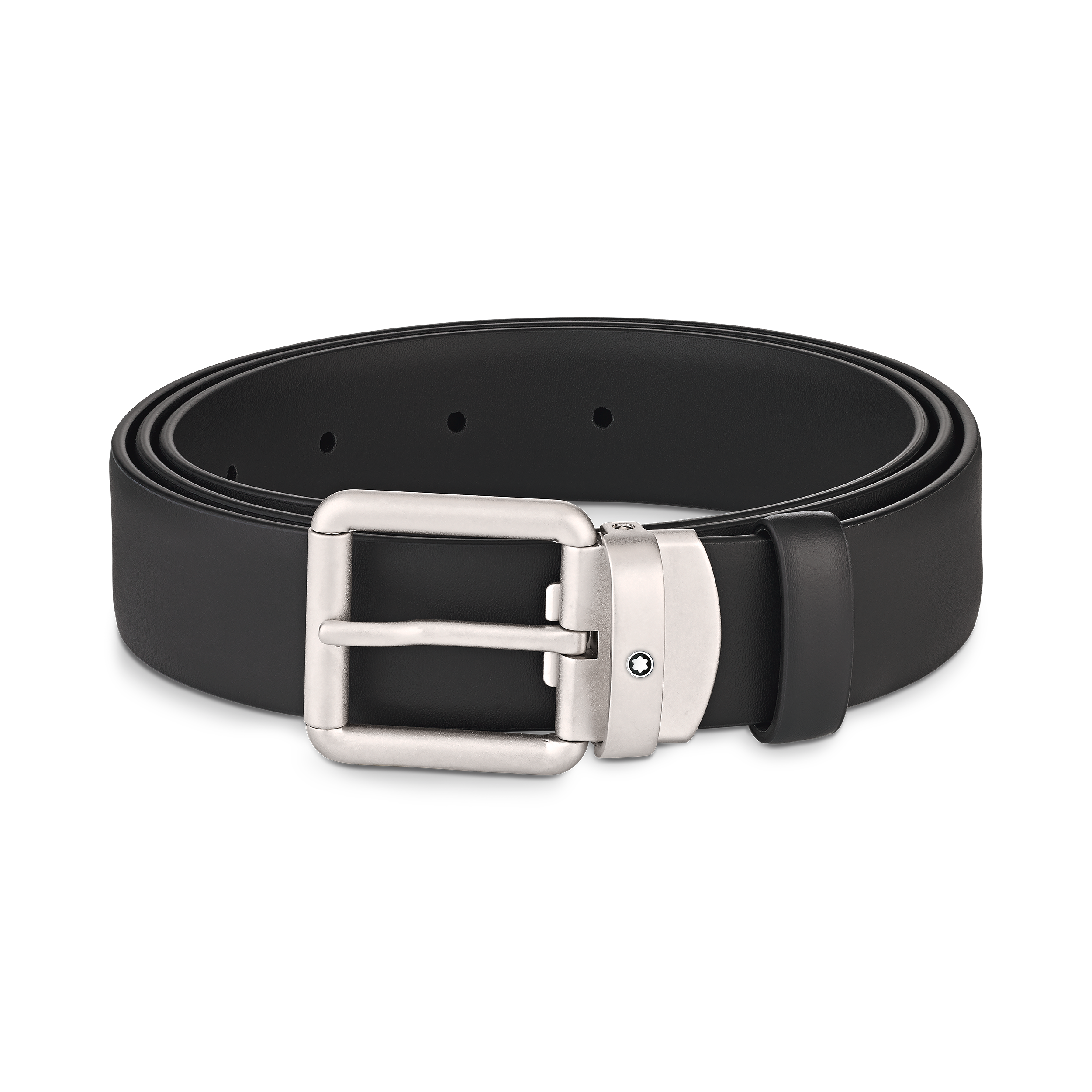 Black 30 mm leather belt, image 1