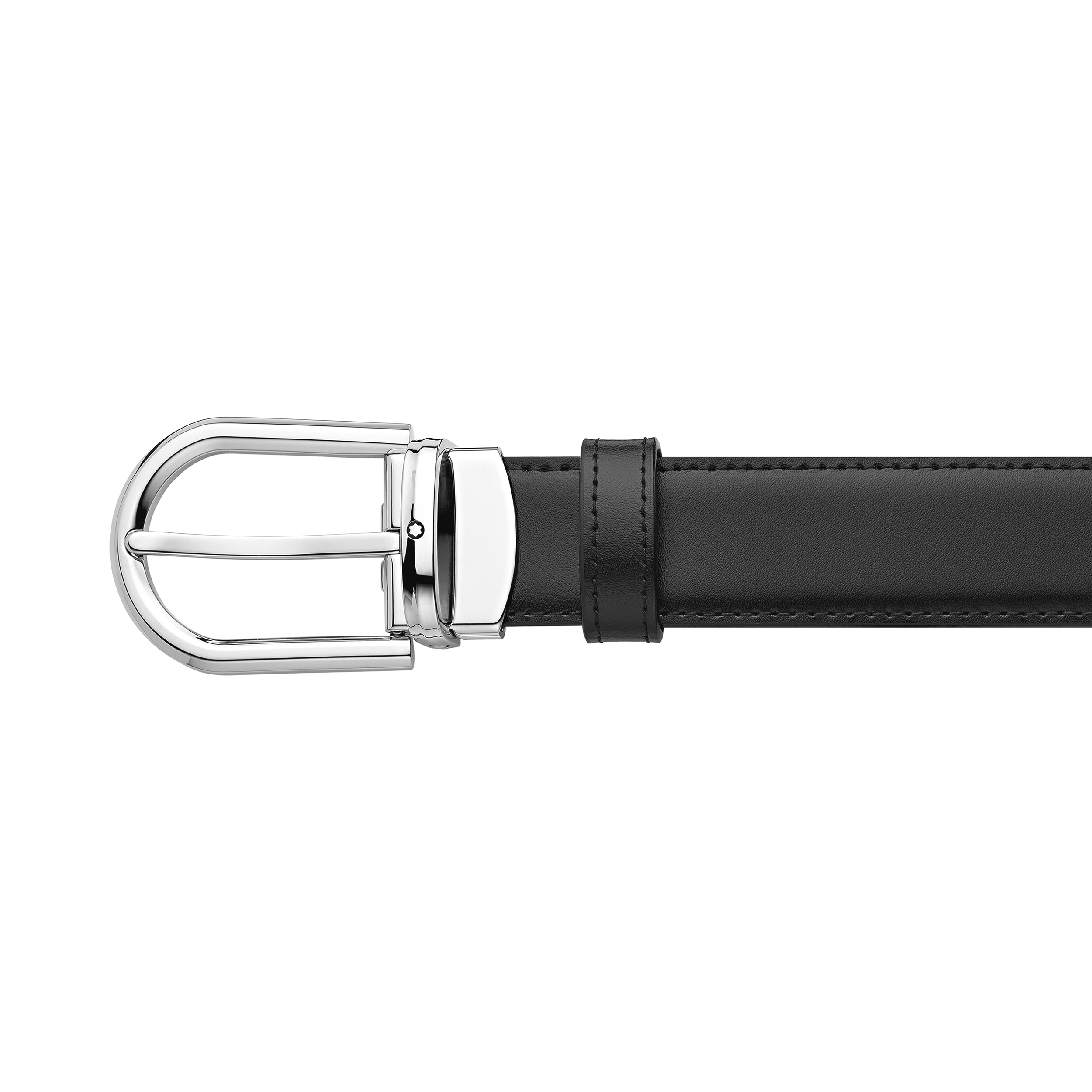 Horseshoe buckle black/brown 30 mm reversible leather belt, image 1