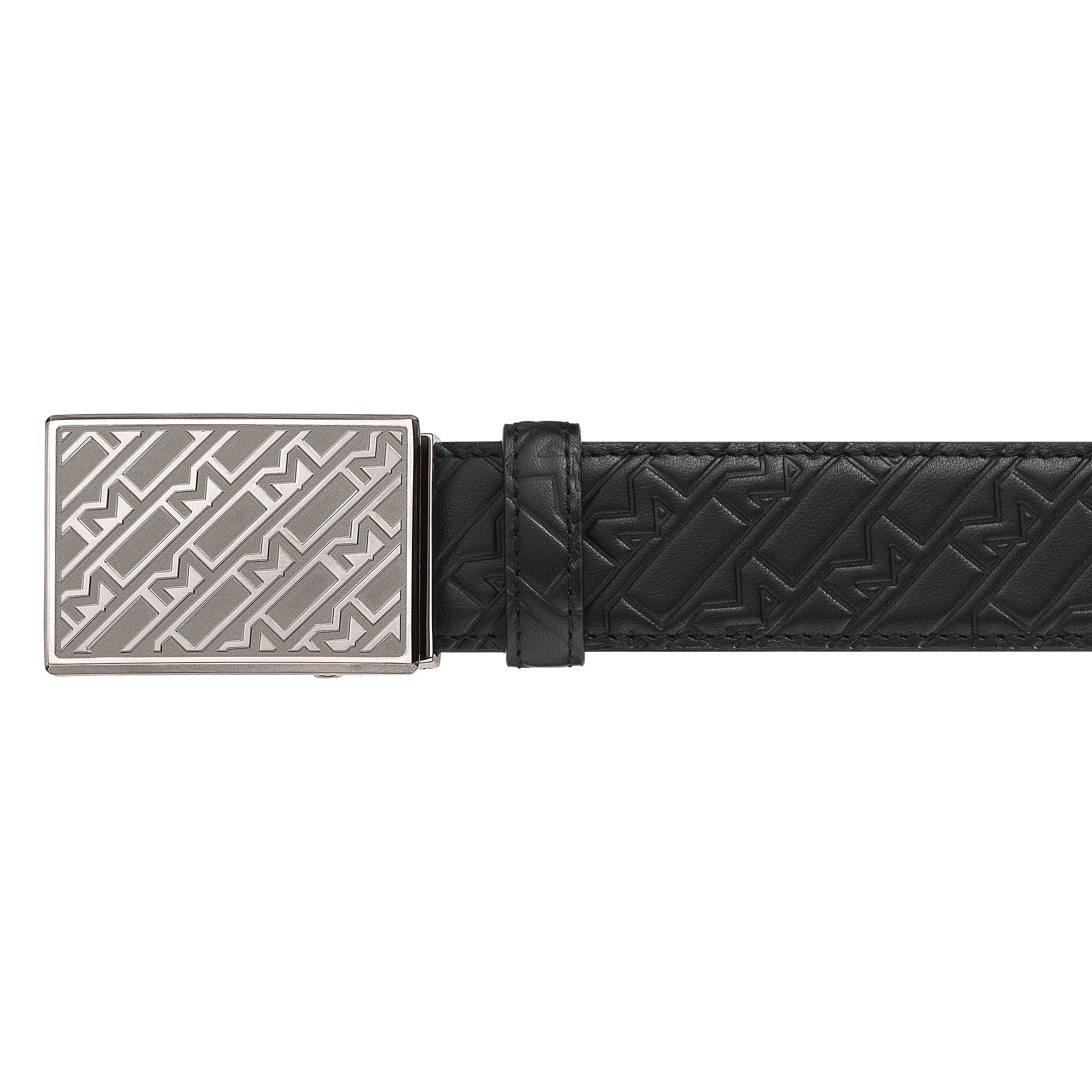 Black 35 mm leather belt, image 1
