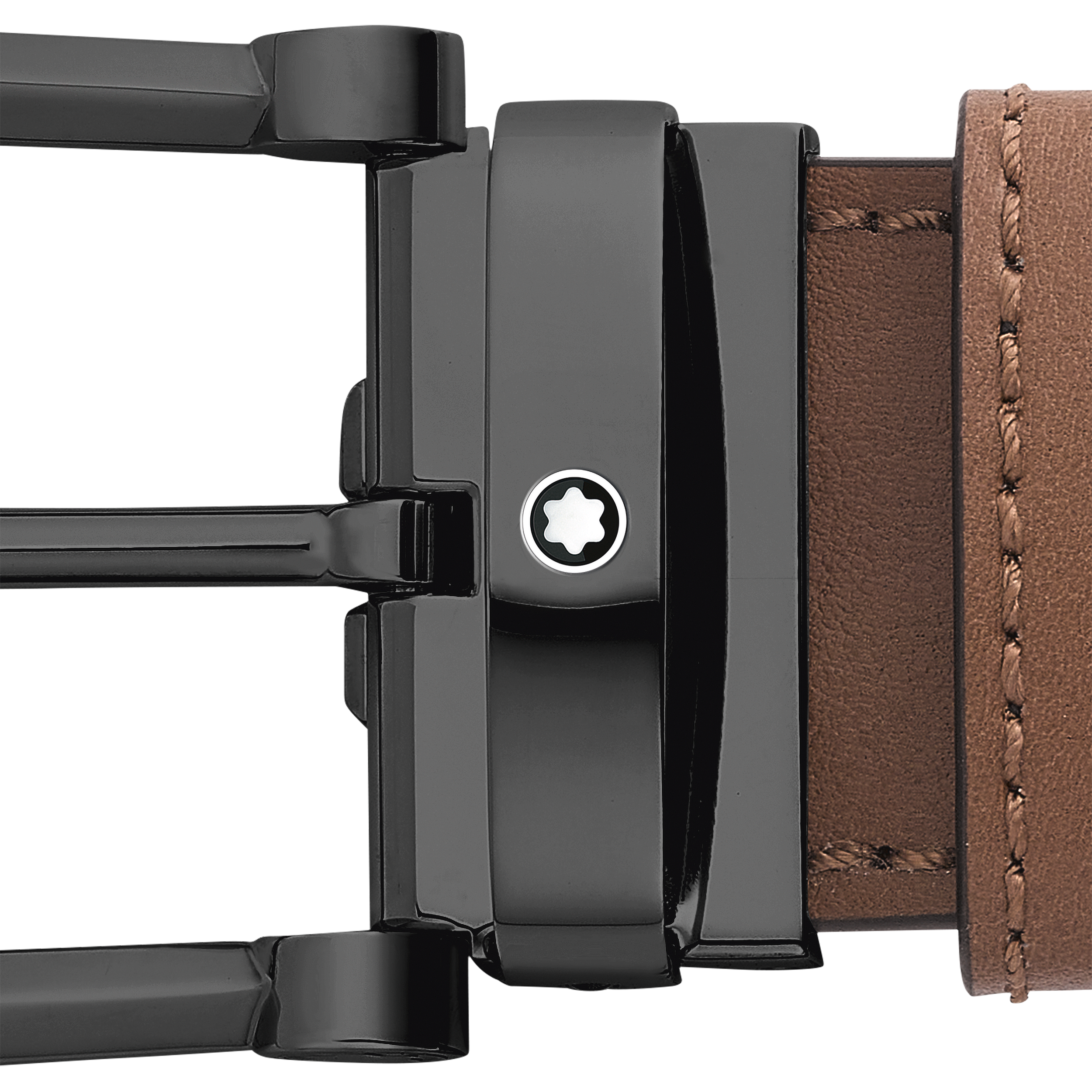 Horseshoe buckle black/tan 35 mm reversible leather belt, image 4