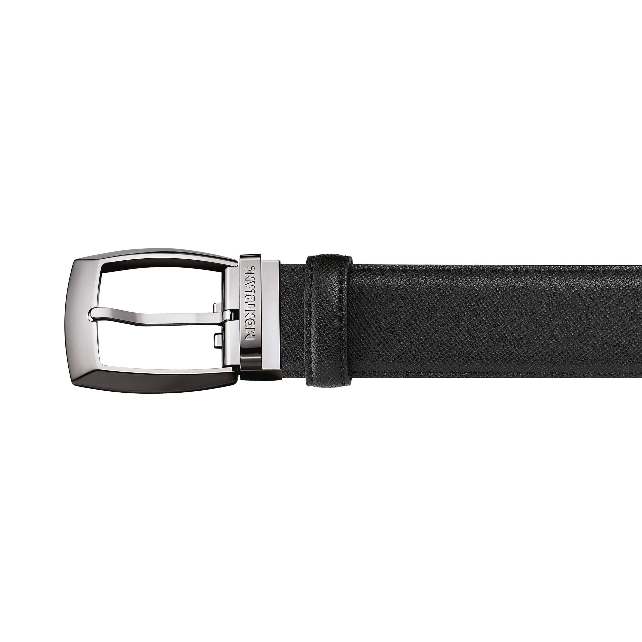 Black 35 mm leather belt, image 1