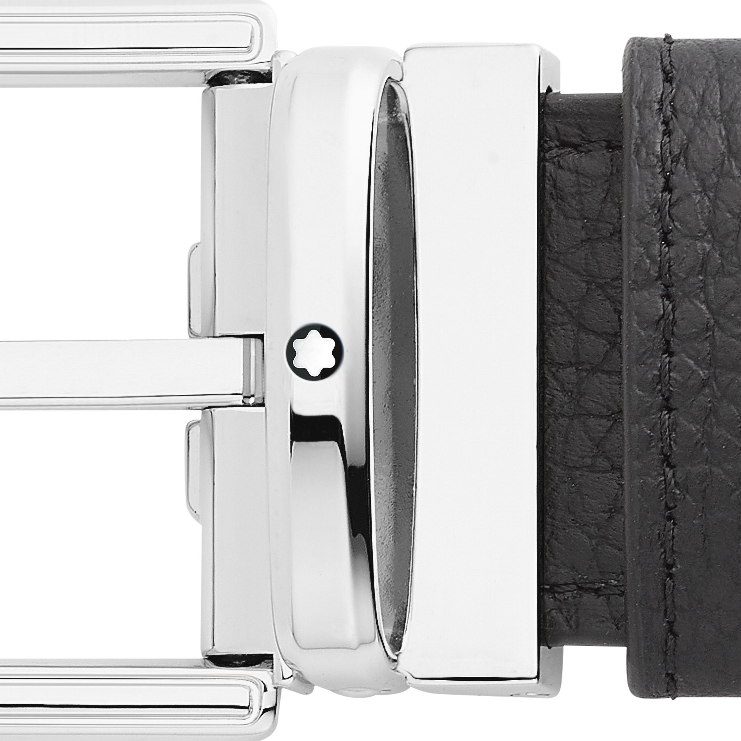 Black/blue 32 mm reversible leather belt, image 4