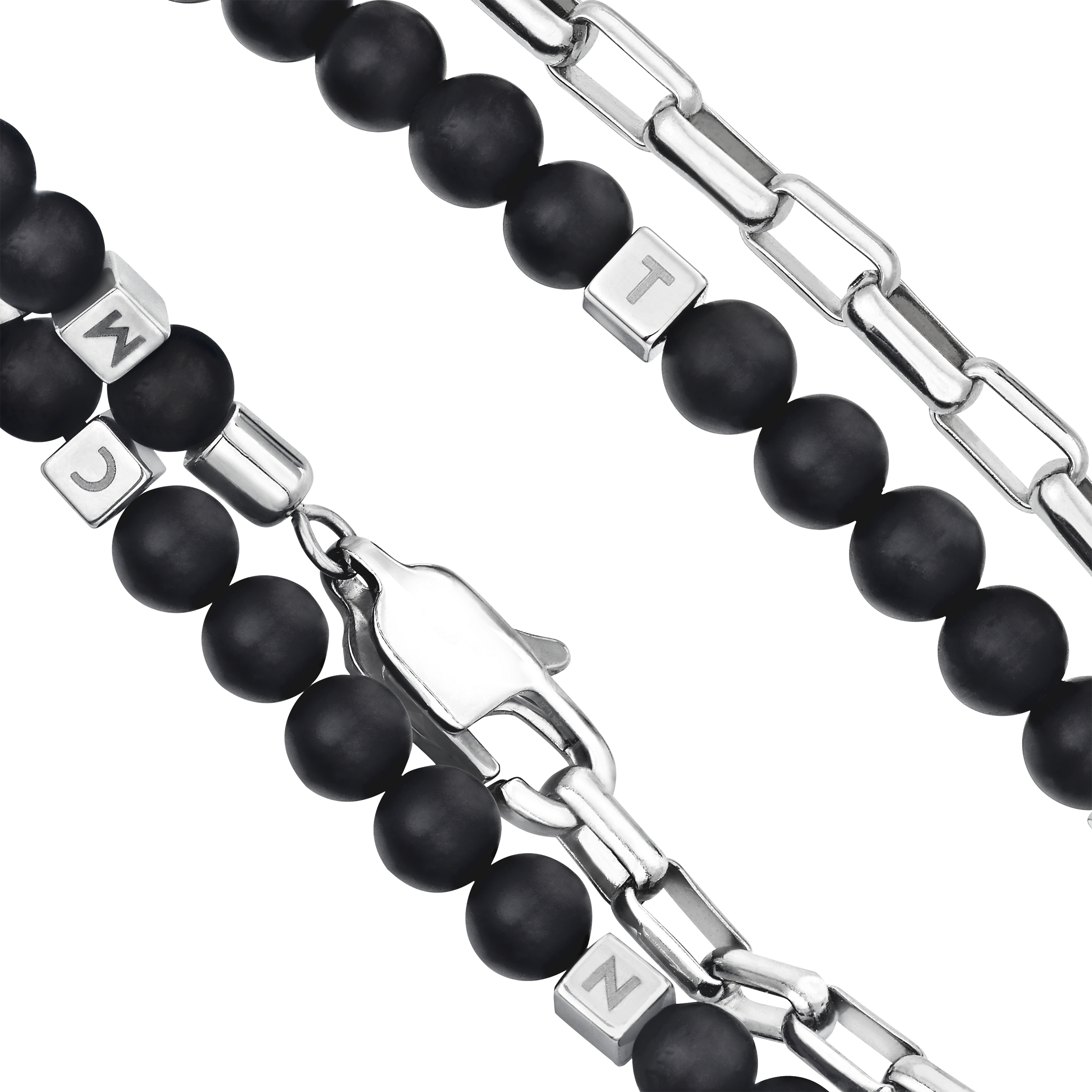 2 صورة ،Wrap Me Duo-Chain Onyx Bracelet