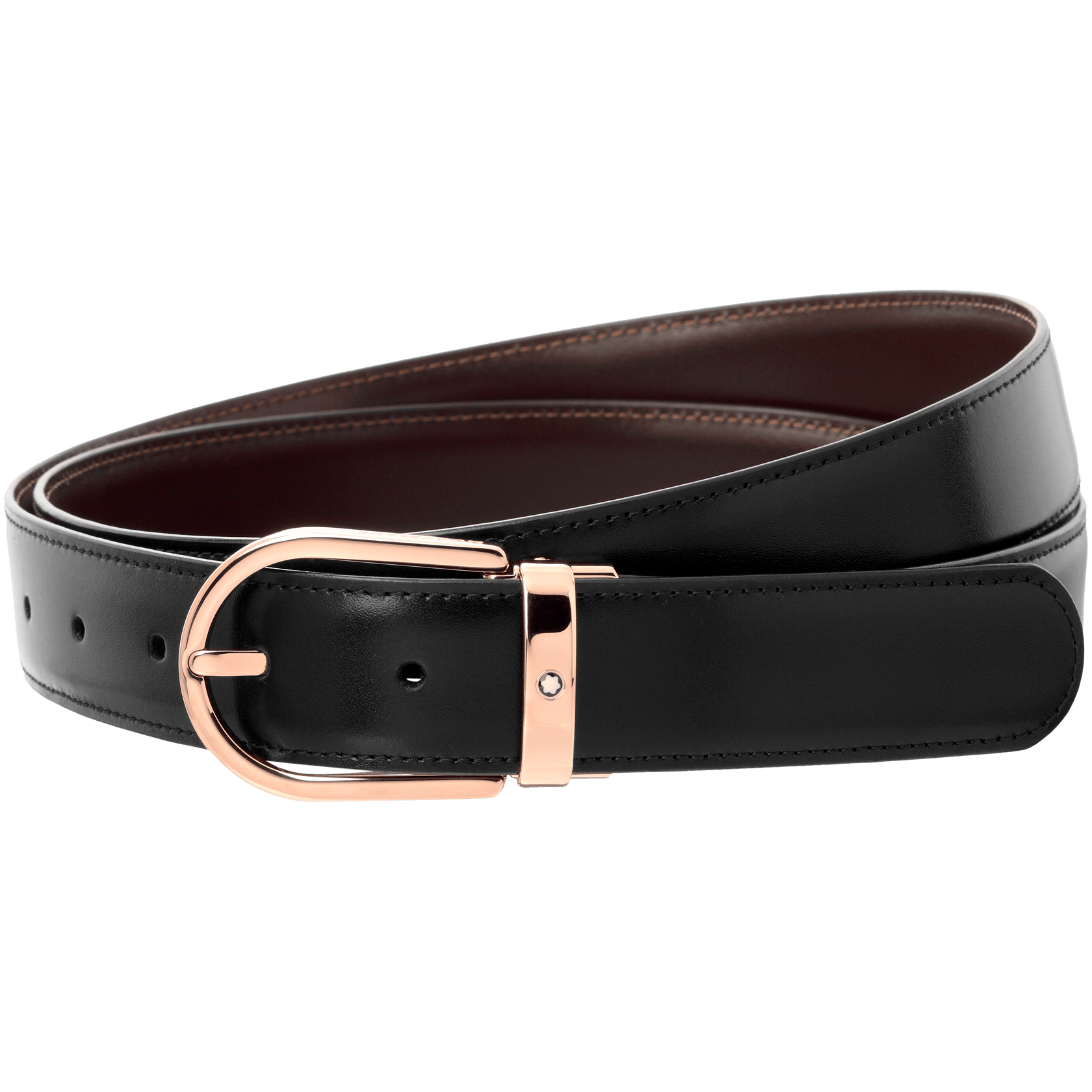 Black/brown reversible cut-to-size business belt