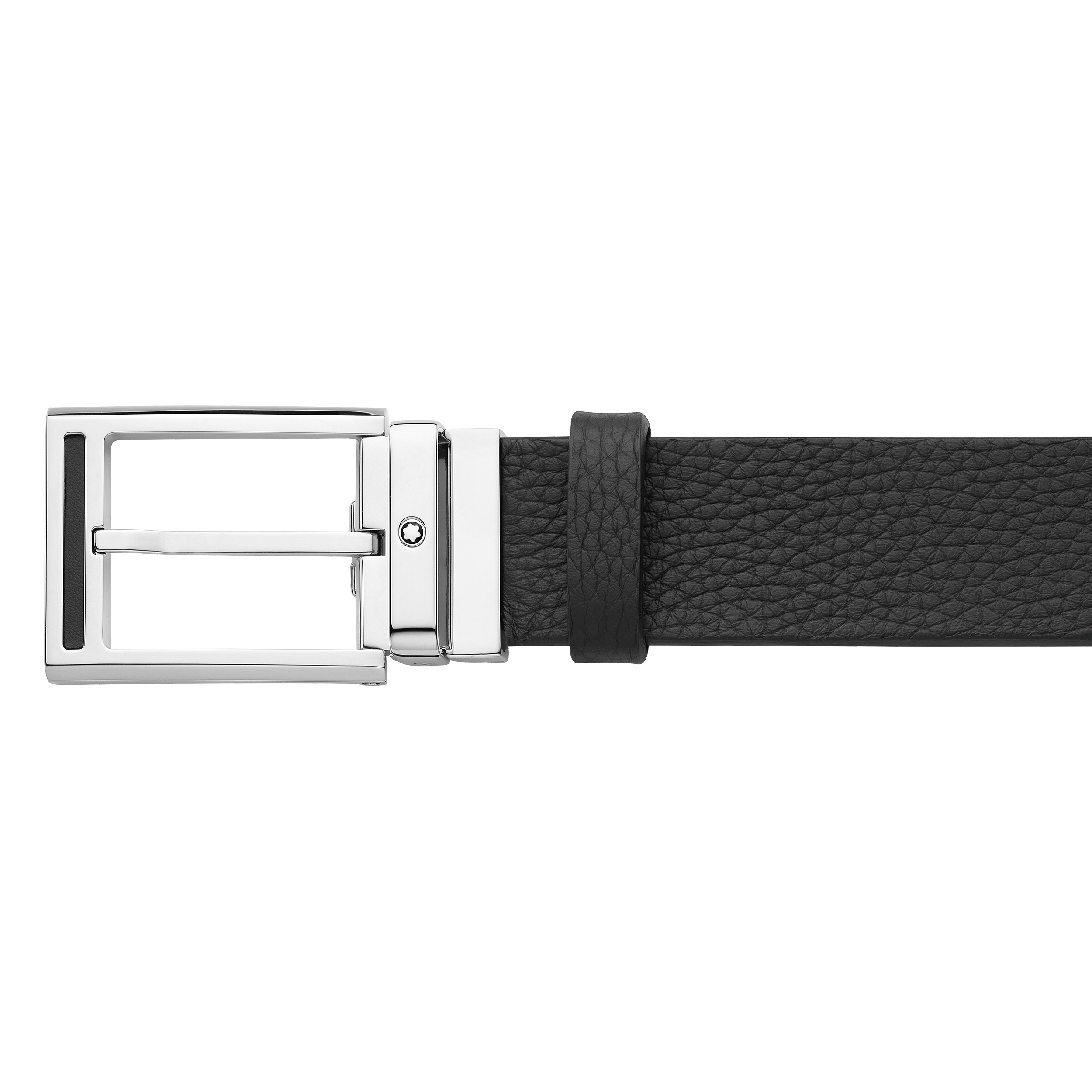 Black 35 mm leather belt, image 1