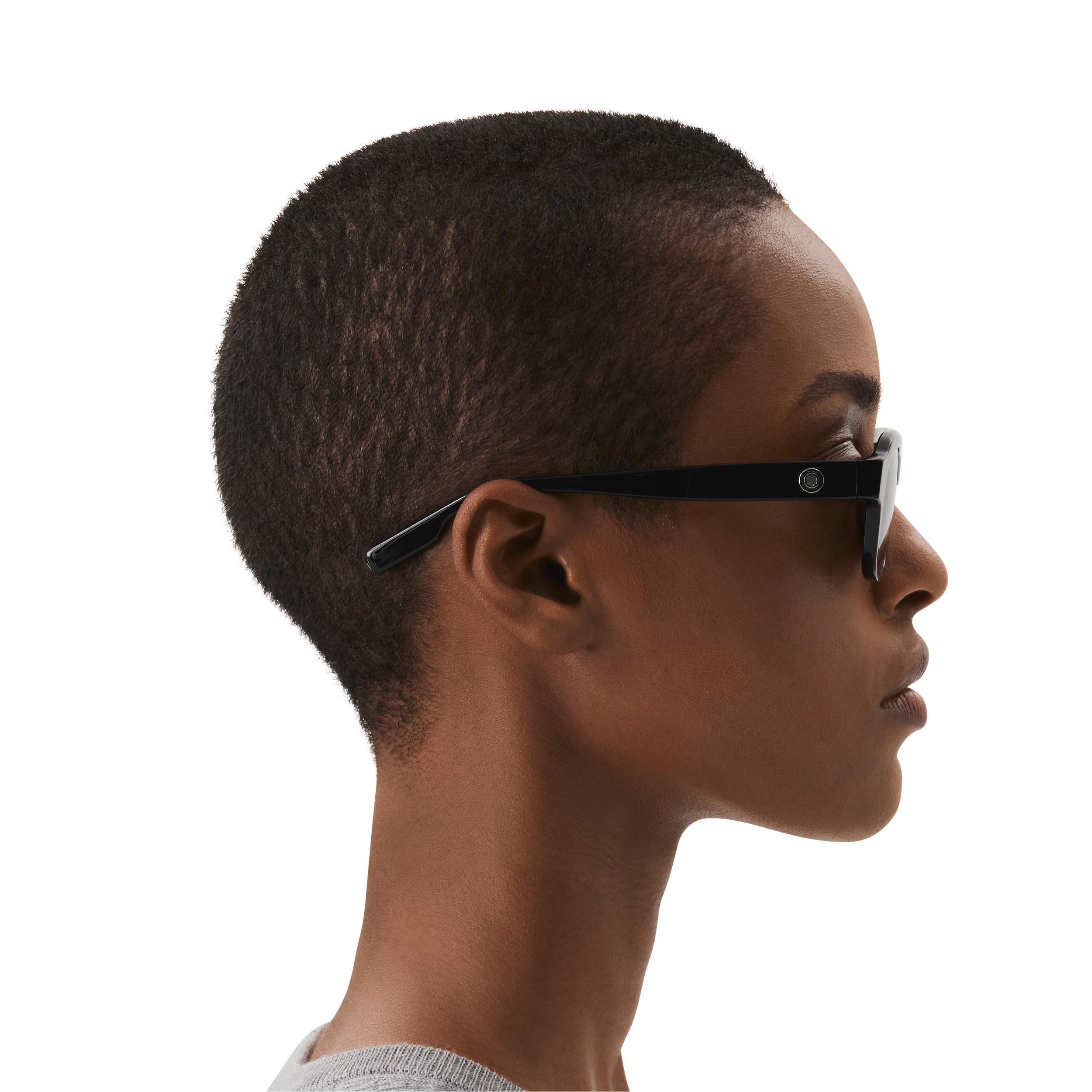 Rectangular Sunglasses with Black-Colored Acetate Frame, image 3