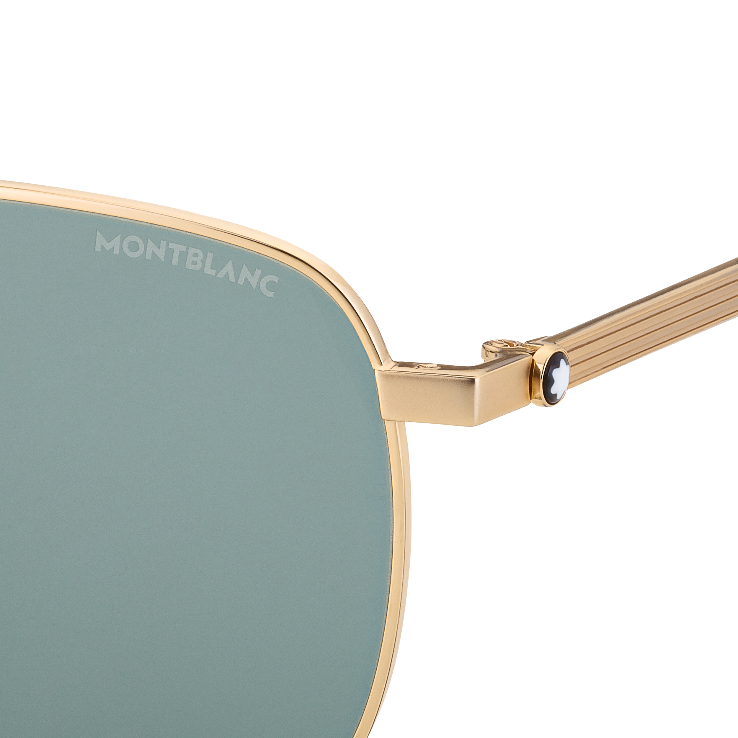 Rectangular Gold-Colored Metal Frame Sunglasses, image 2