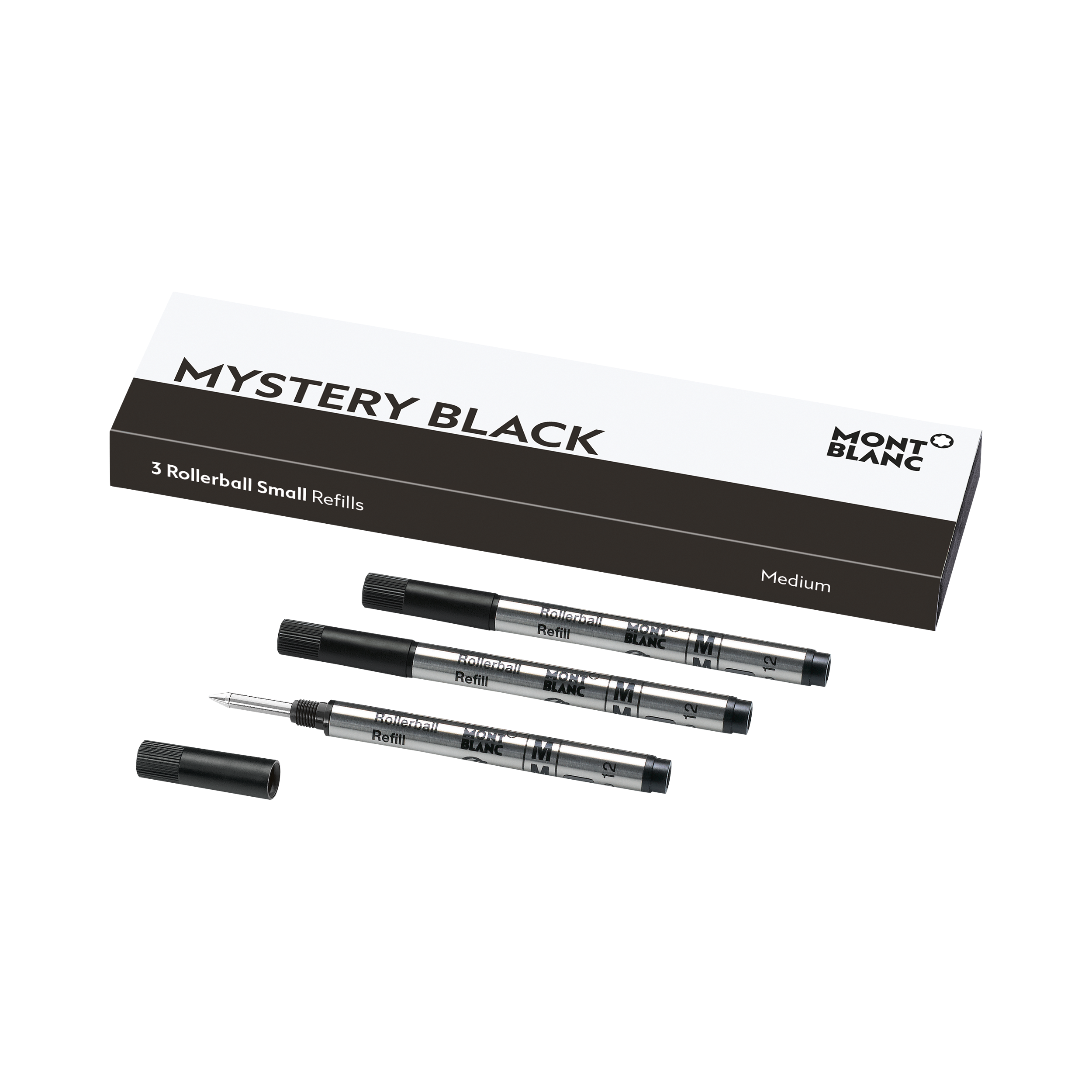 3 Rollerball Small Refills, Mystery Black - Medium, image 1