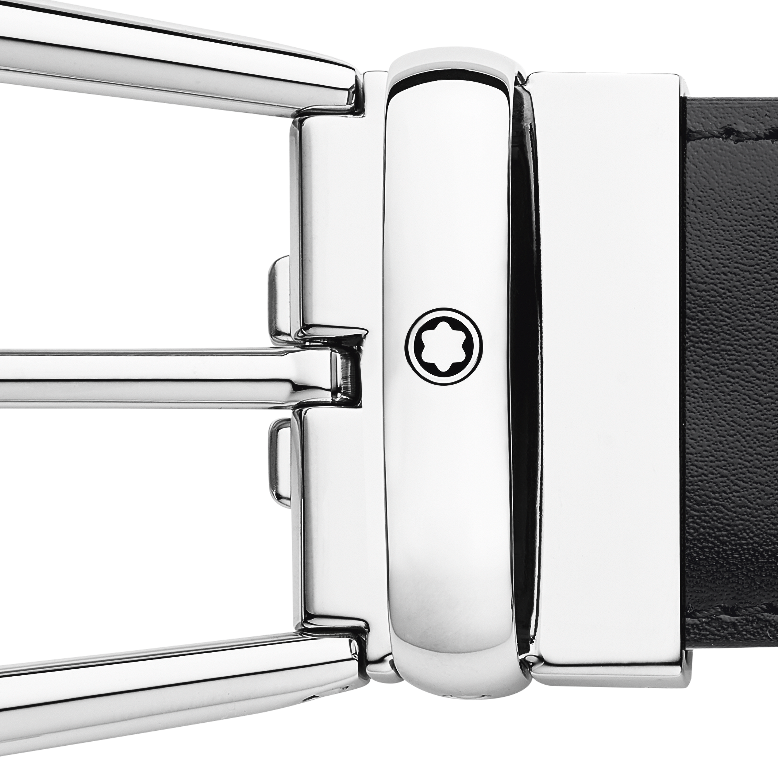 Horseshoe buckle black/brown 35 mm reversible leather belt, image 4