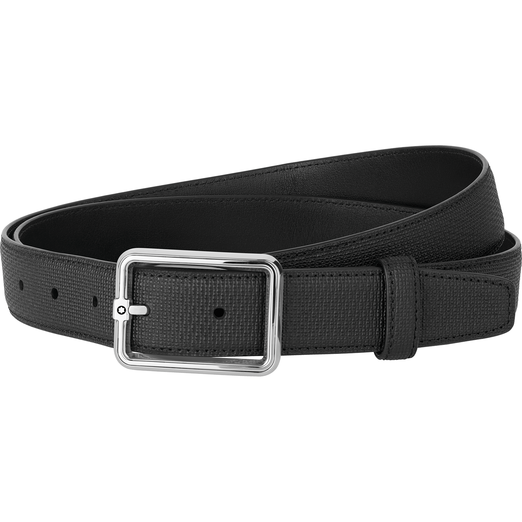 Rectangular Frame Shiny Palladium Ruthenium finish Pin Buckle Belt, image 1