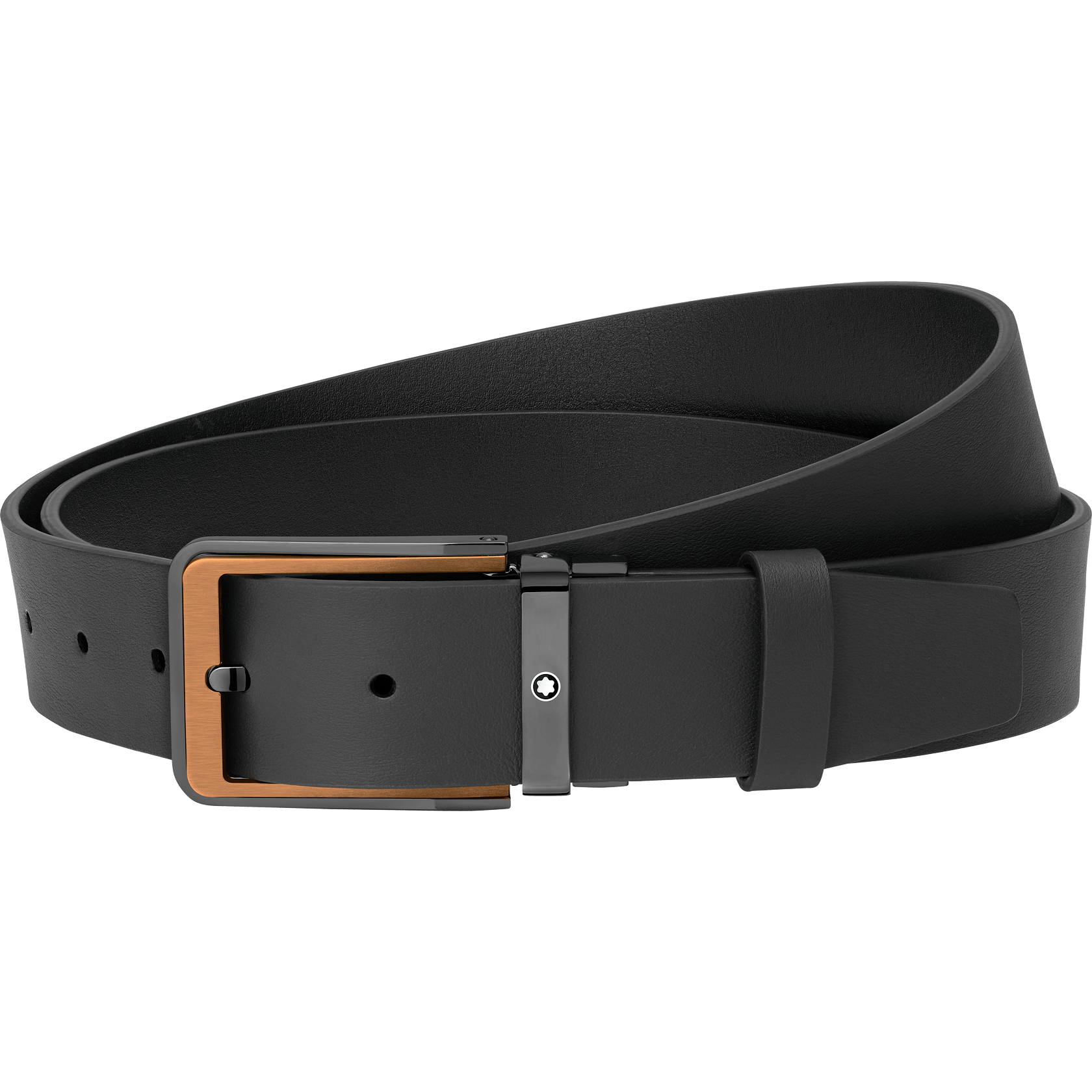 Rectangular Shiny and Matt Stainless Steel Dark and Brown Gold finish PVD Pin Buckle Belt, image 1
