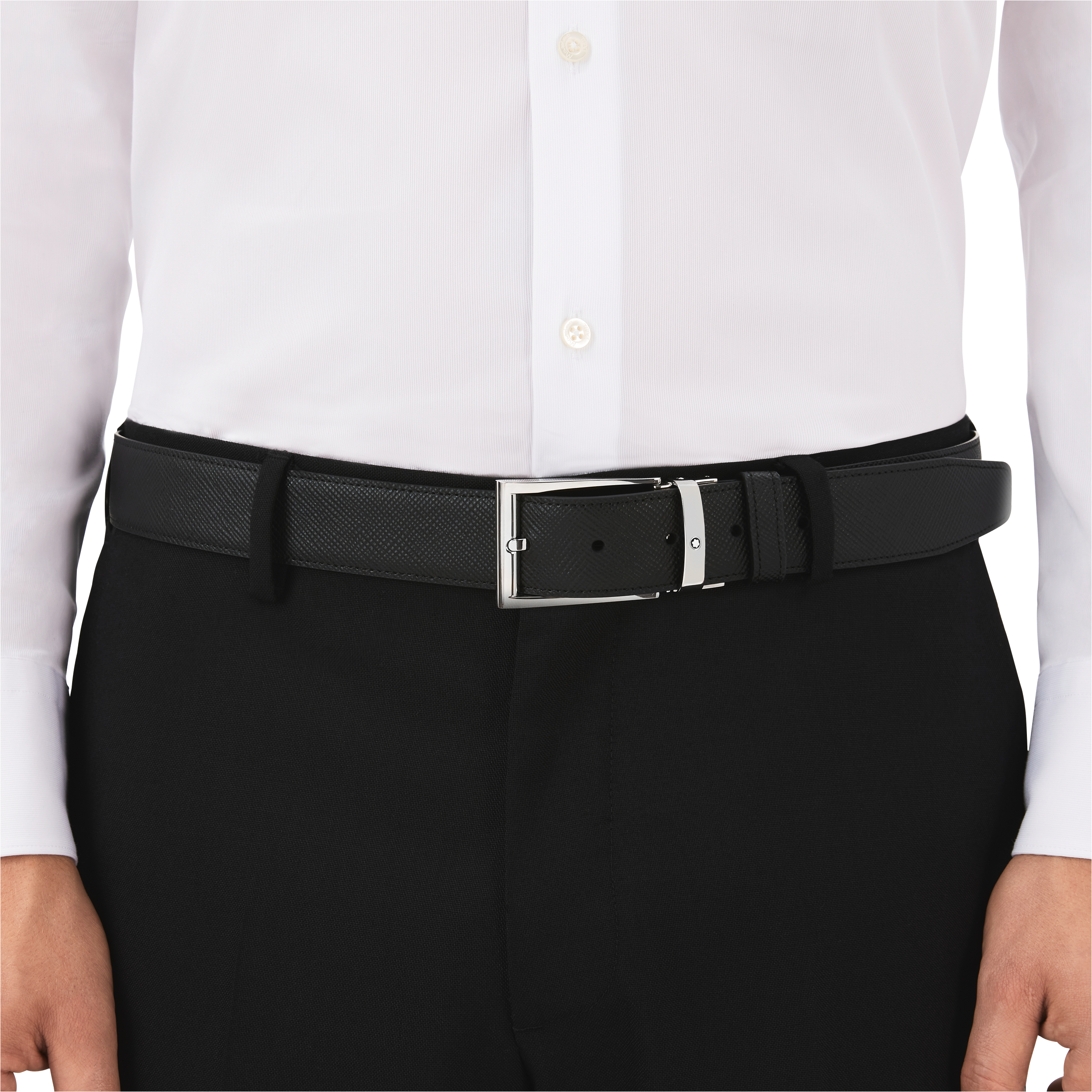 Black/brown 35 mm reversible leather belt, image 3