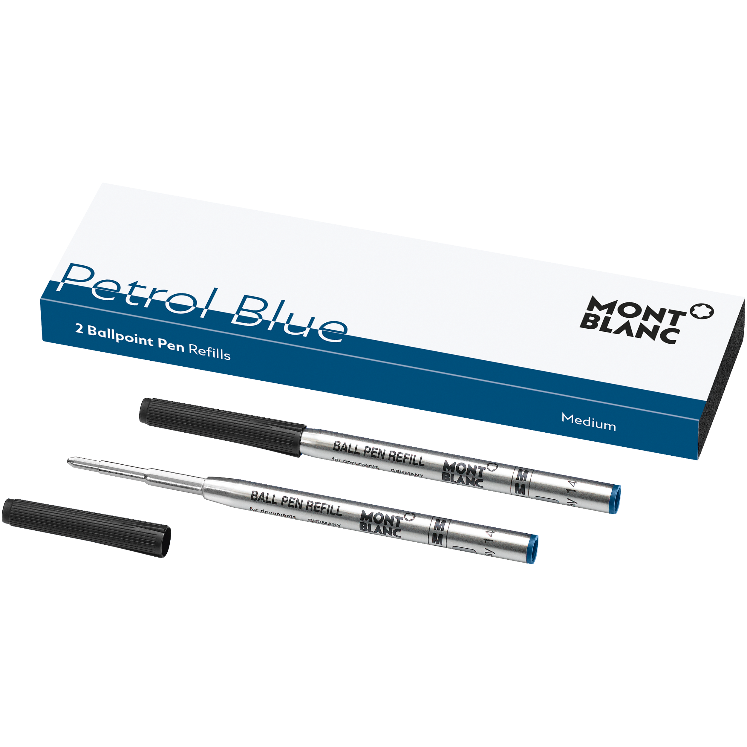 2 Ballpoint Pen Refills (M), Petrol Blue