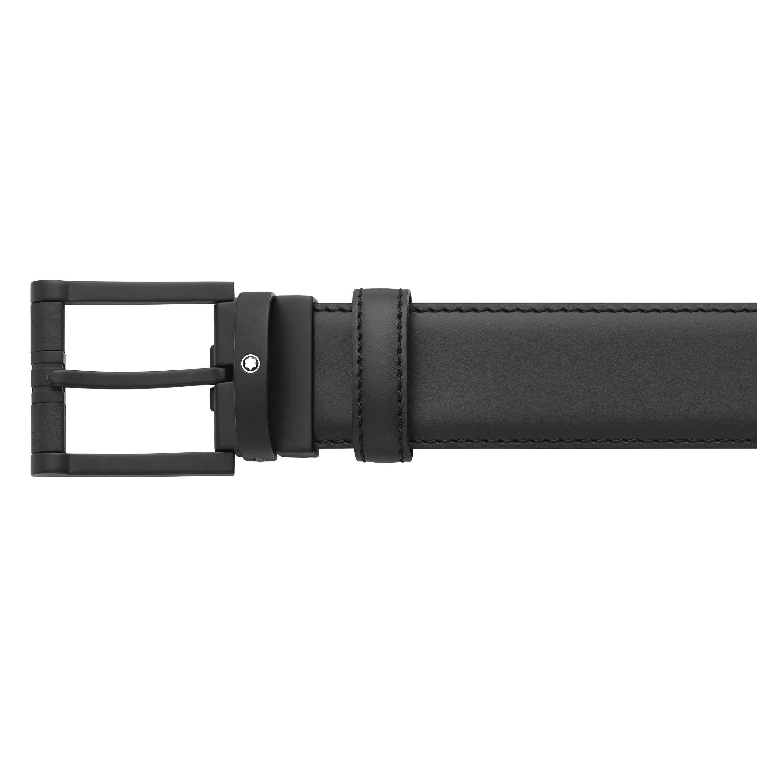 Black 35 mm leather belt, image 1