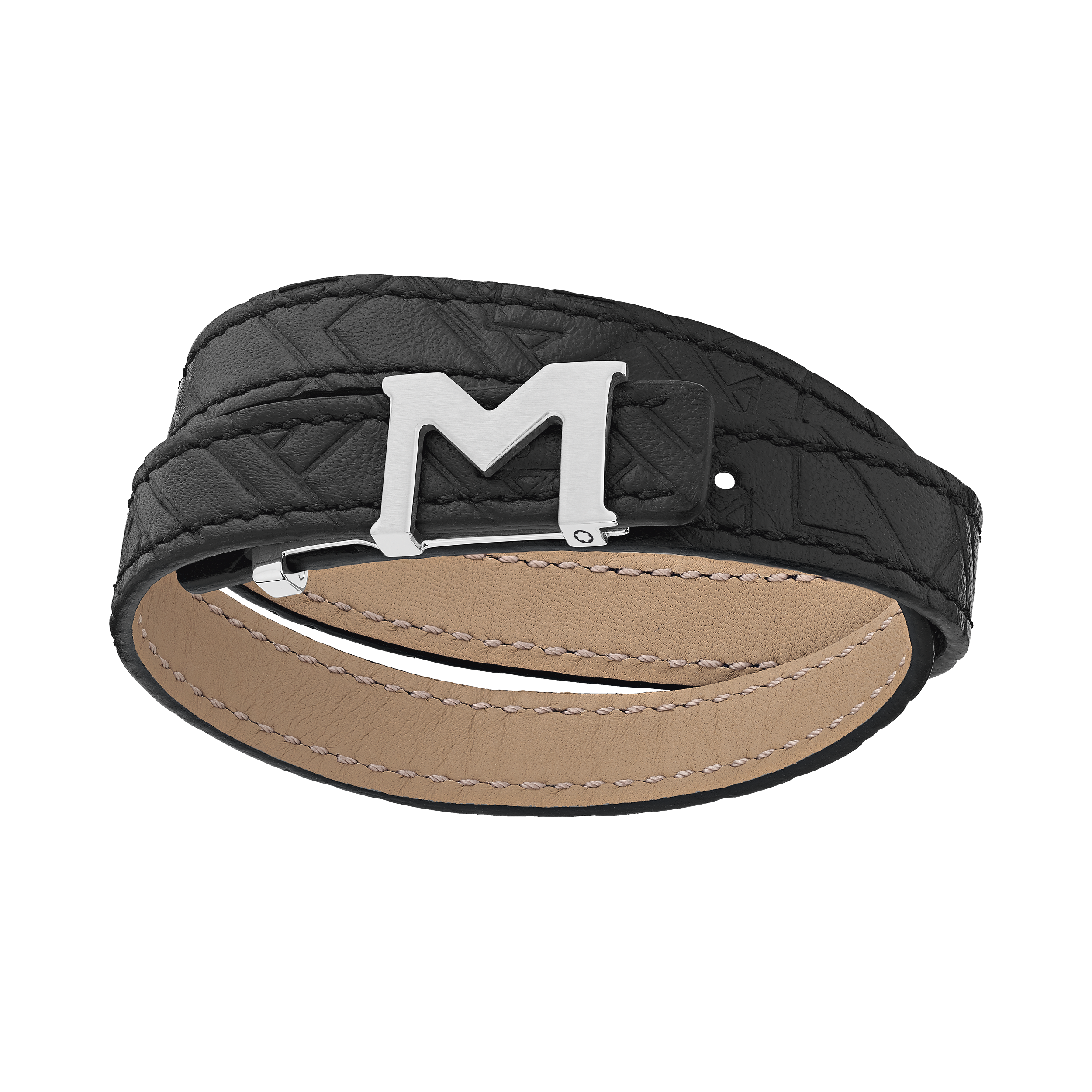 Montblanc M Logo Bracelet with Embossed Black Band, image 1