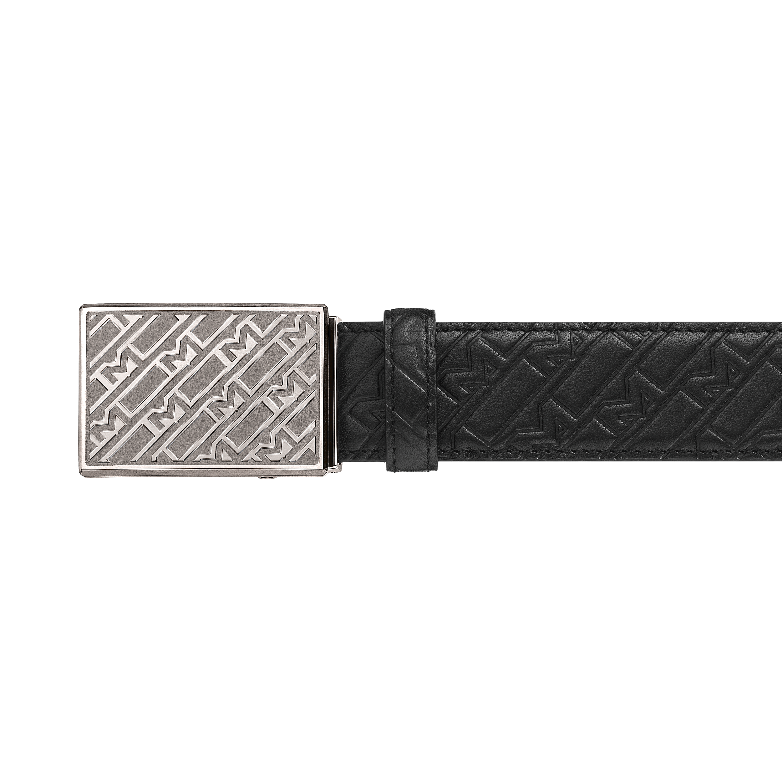 Black 35 mm leather belt, image 2