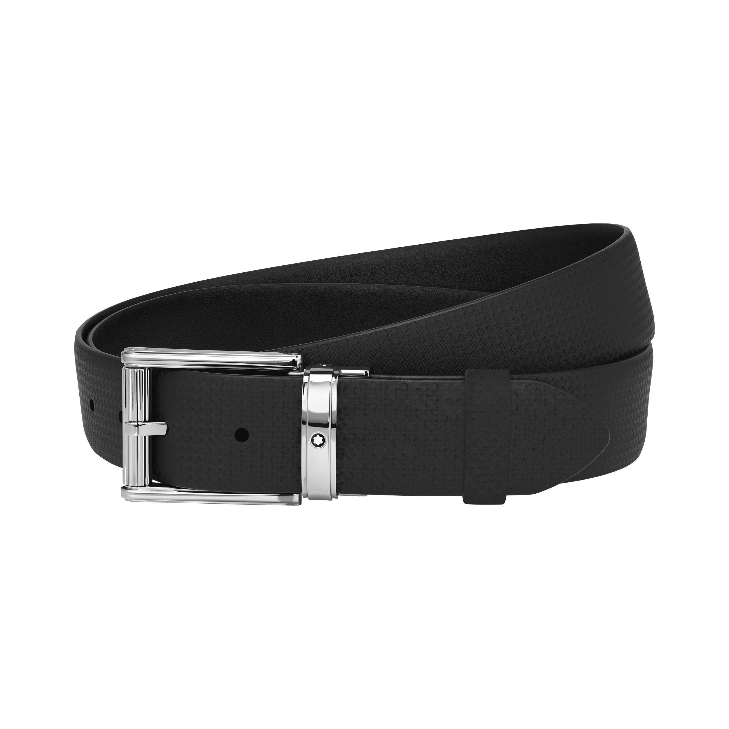 Black 35 mm leather belt, image 2