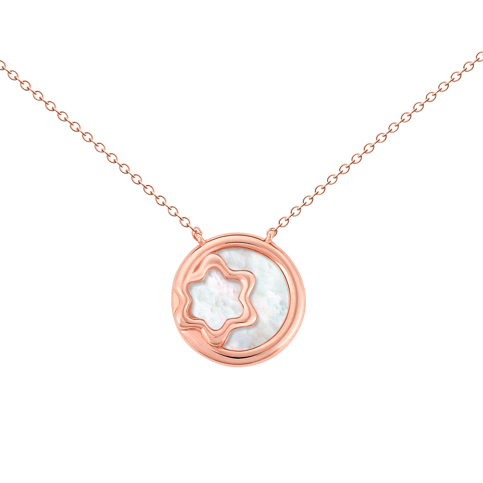 Mignardise pink gold and mother-of-pearl necklace, image 2