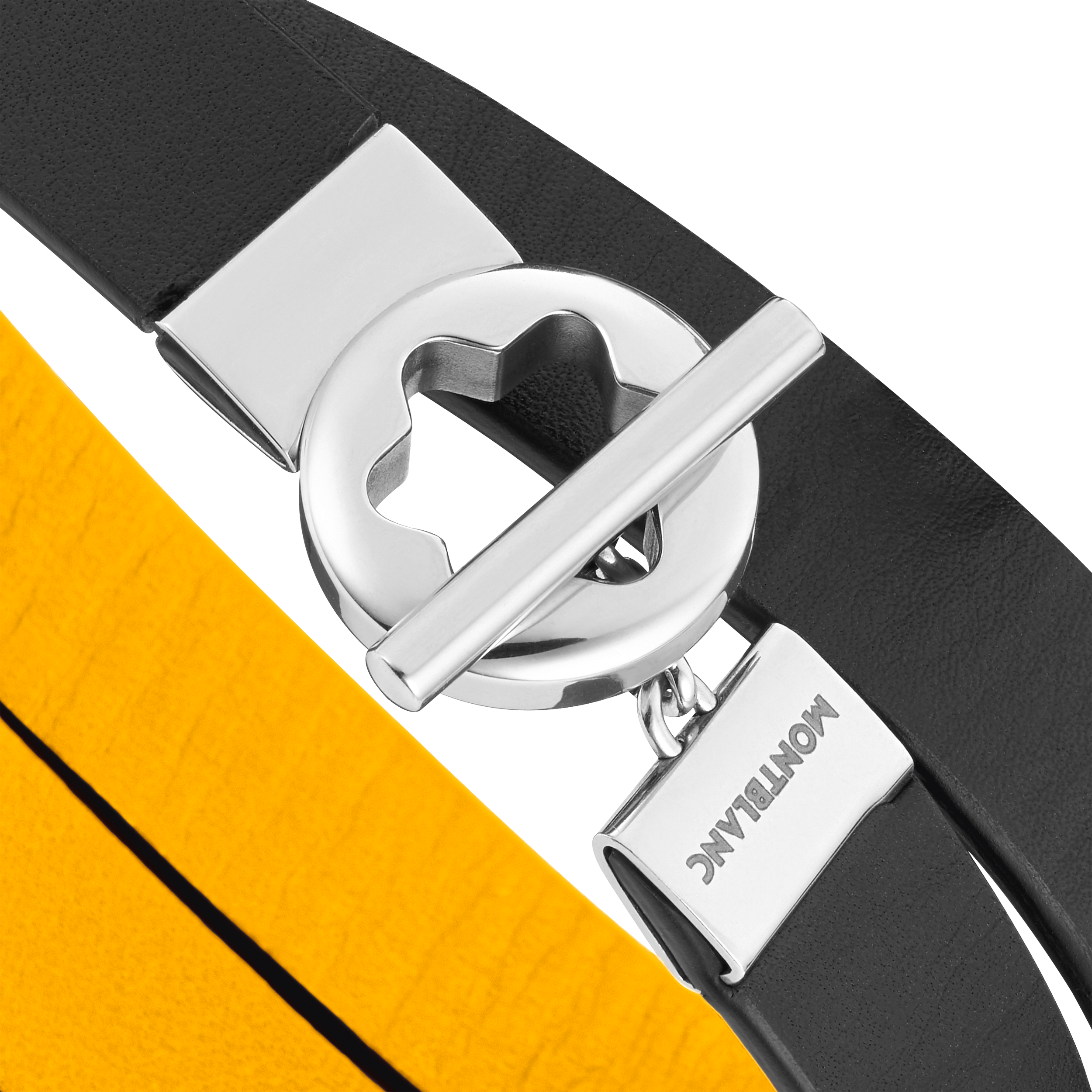 Double-faced leather bracelet with stainless steel snowcap closure, image 4