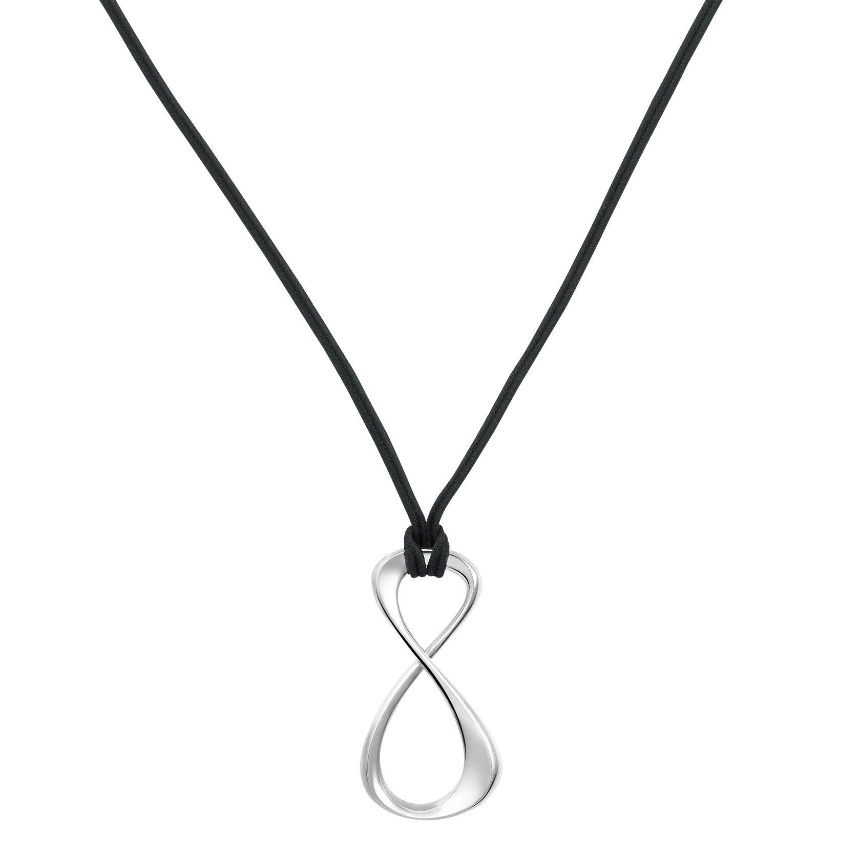 2 صورة ،Infiniment Vôtre silver charm and cord strap necklace