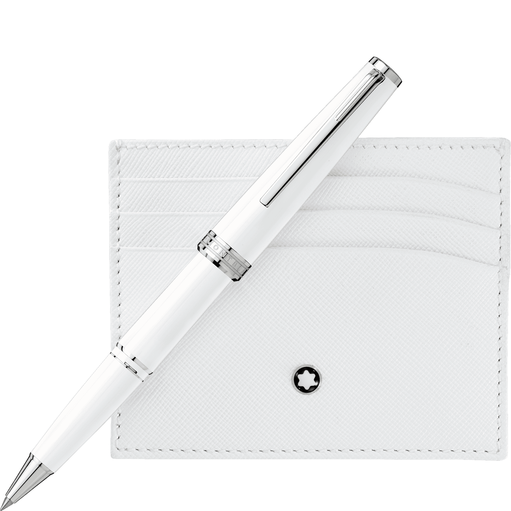 Set with Montblanc PIX White Rollerball and White Pocket Holder 6cc, image 1