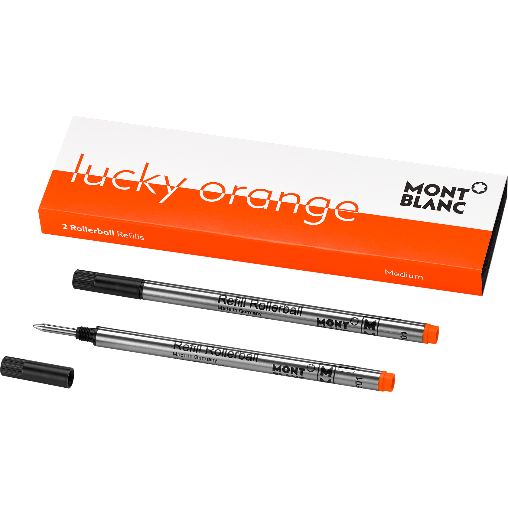 2 Rollerball Refills (M) Lucky Orange, image 1