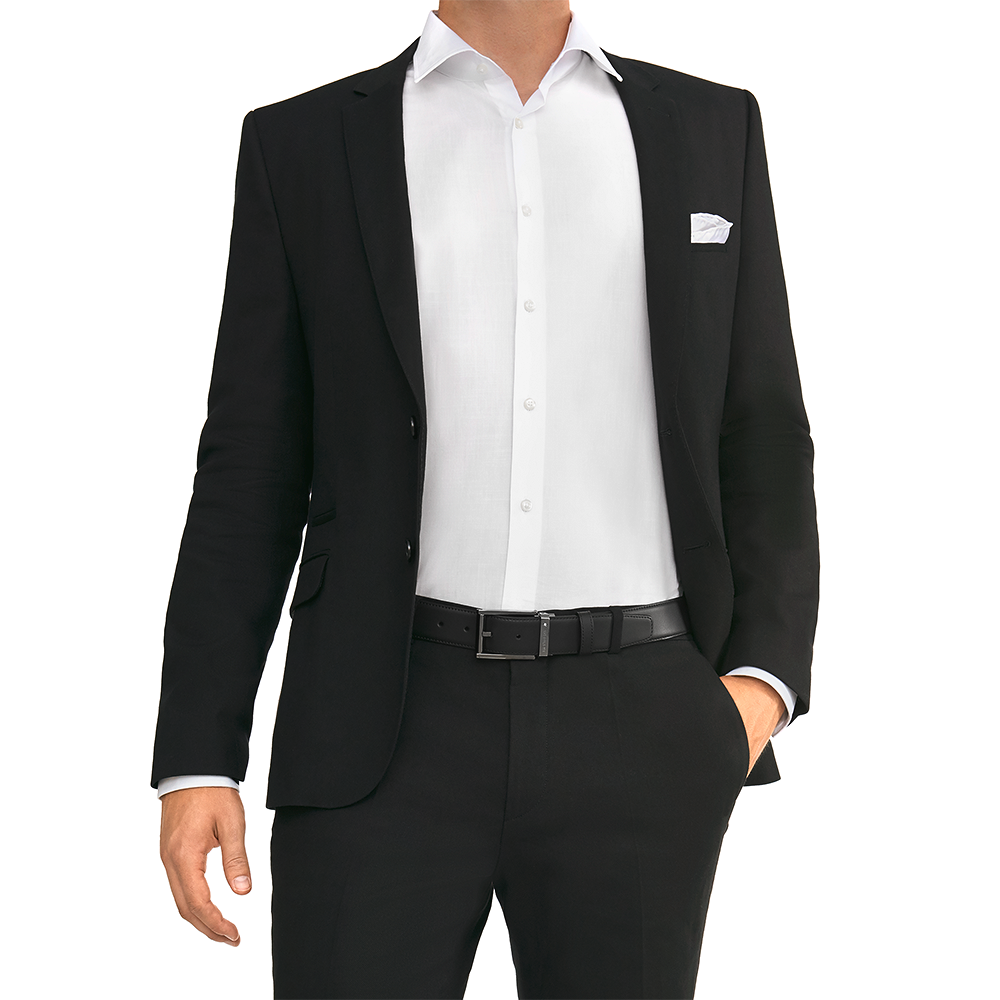Black/brown reversible cut-to-size business belt, image 1