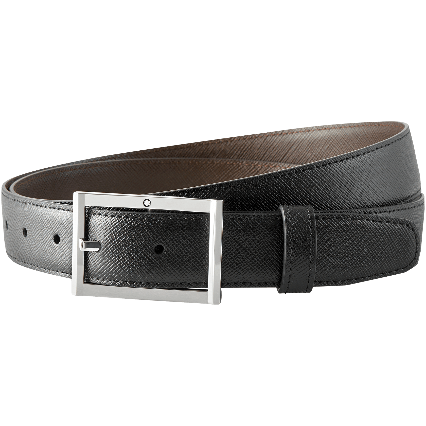 3 صورة ،Black/tobacco reversible cut-to size business belt