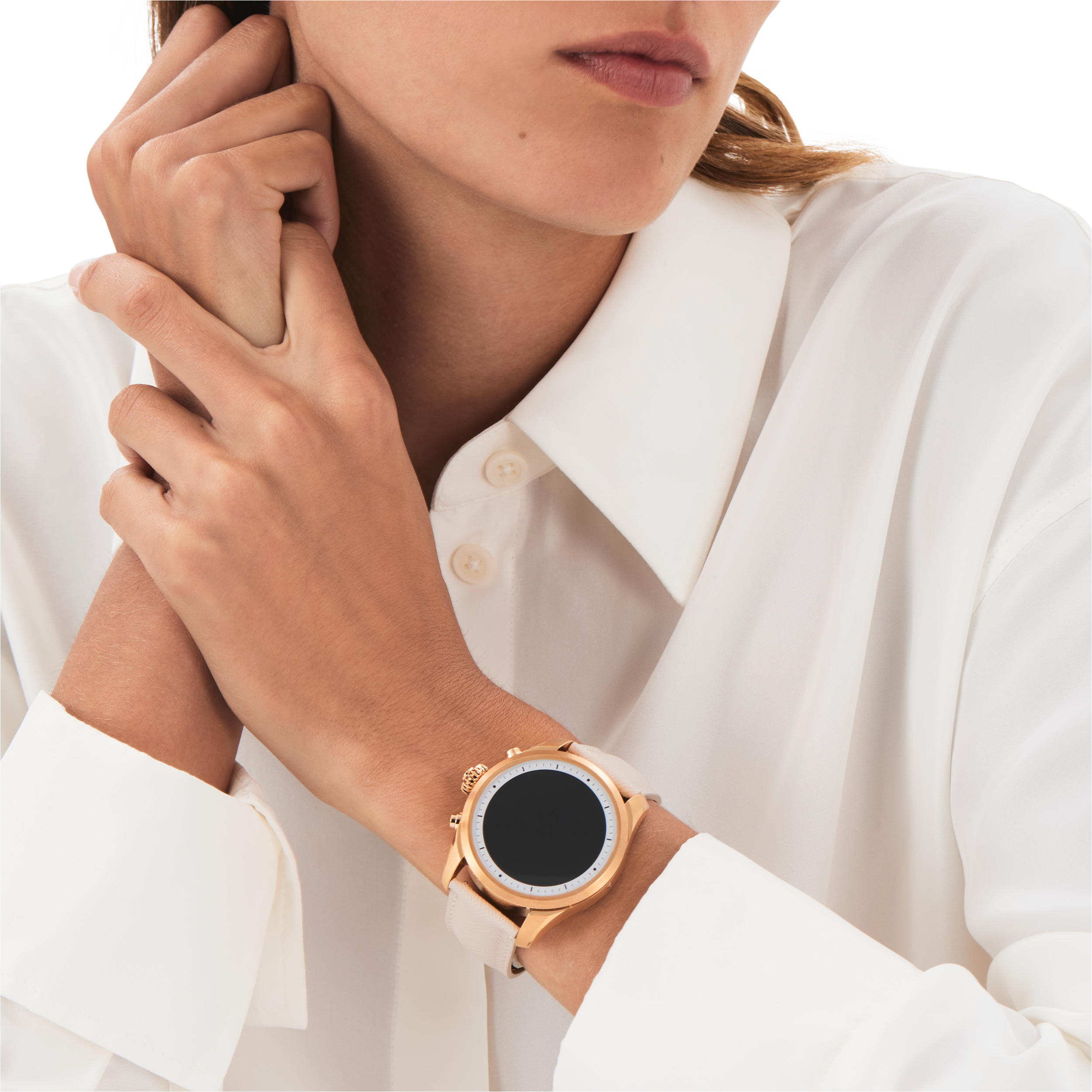 5 صورة ،Montblanc Summit 2+ Smartwatch - Golden Colour with Leather Strap
