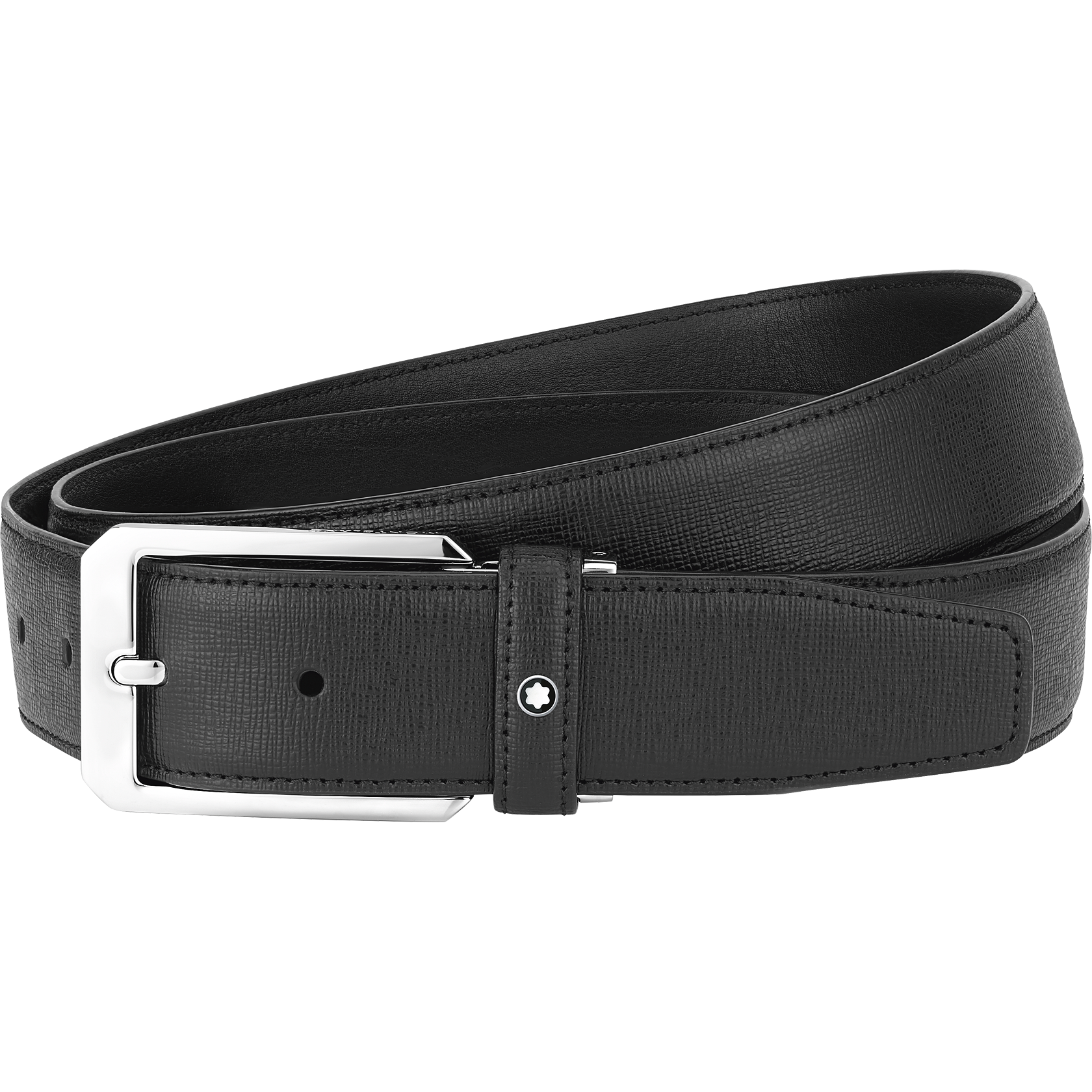 Rectangular Shiny Palladium-Coated Pin Buckle Belt, image 1