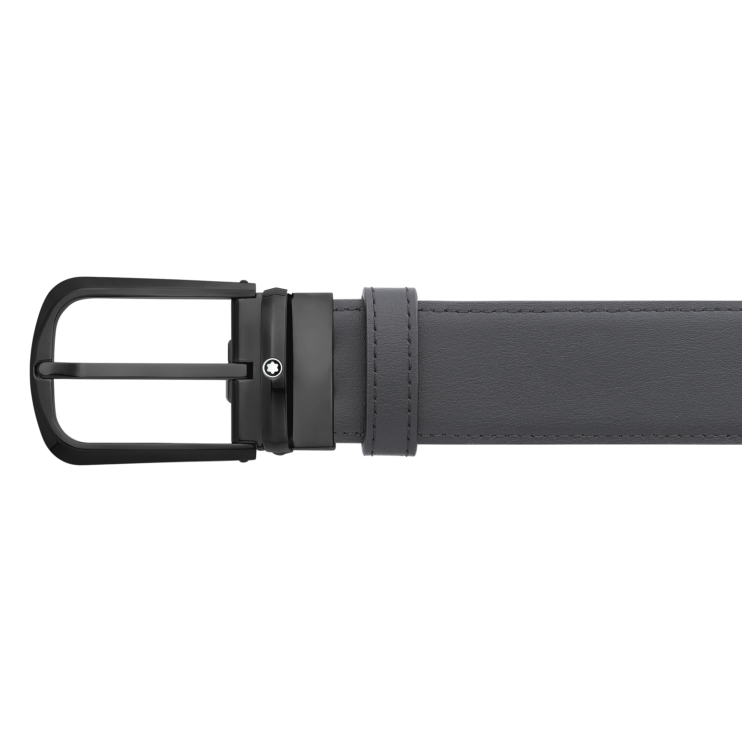 Black 35 mm reversible leather belt, image 1