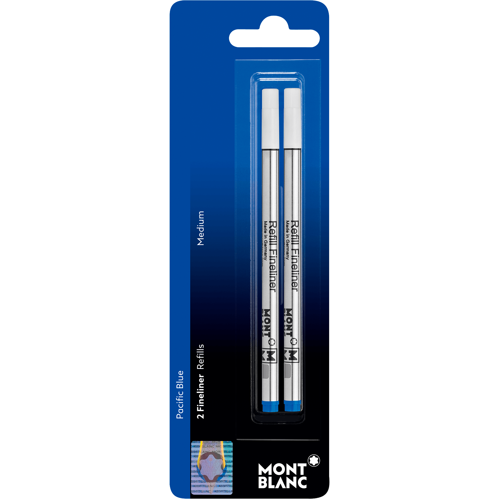 2 Fineliner Refills (M) Pacific Blue Blister, image 1