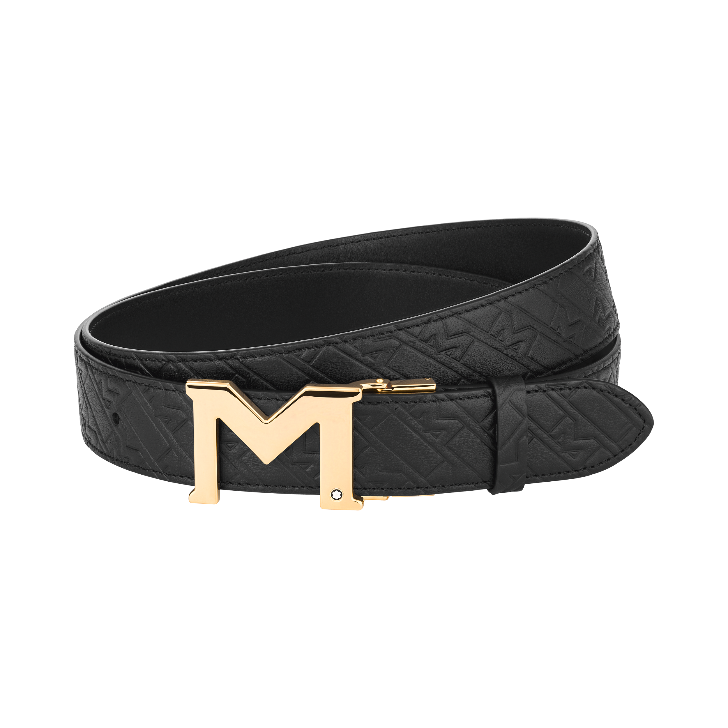 M buckle black 35 mm reversible leather belt, image 3