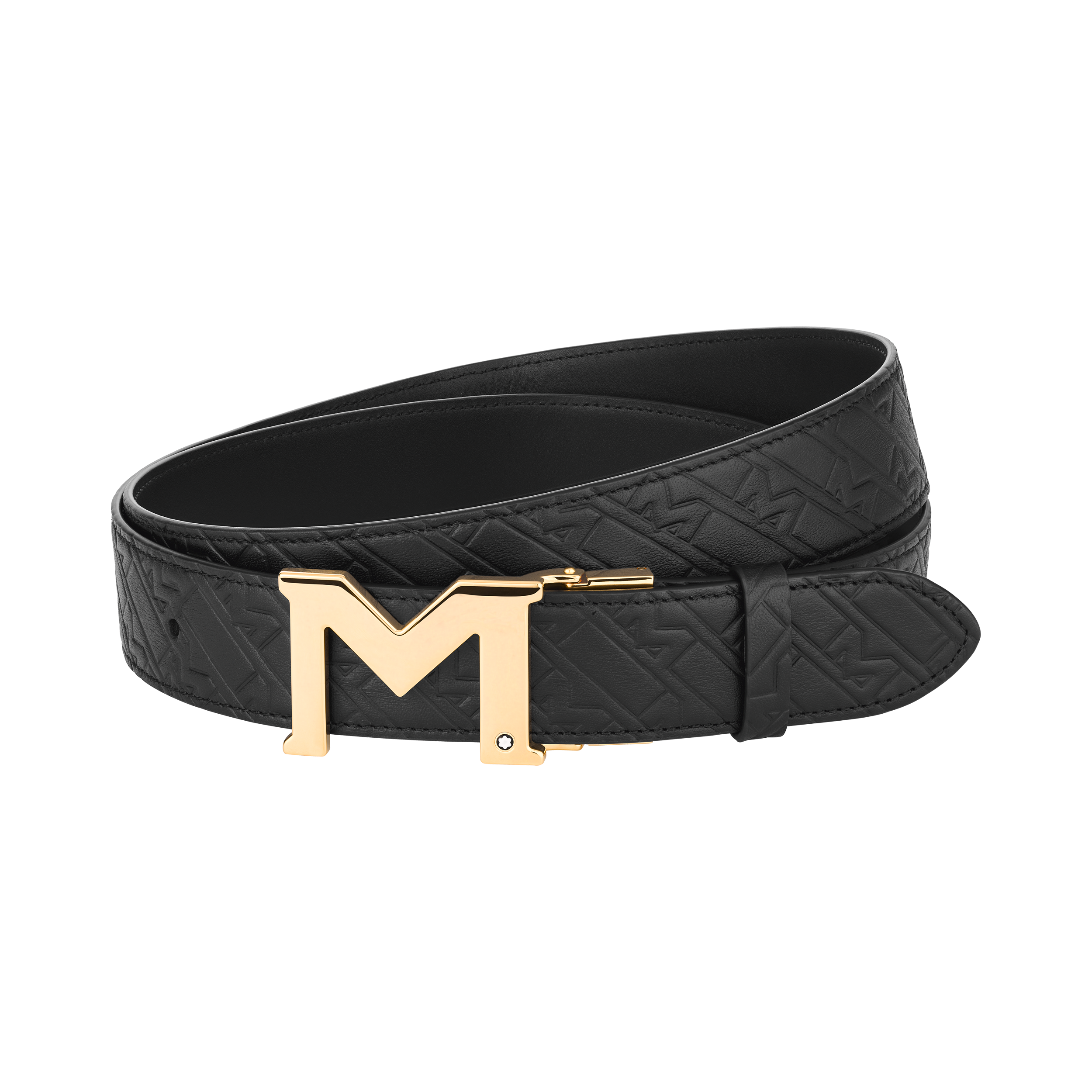 M buckle black 35 mm reversible leather belt