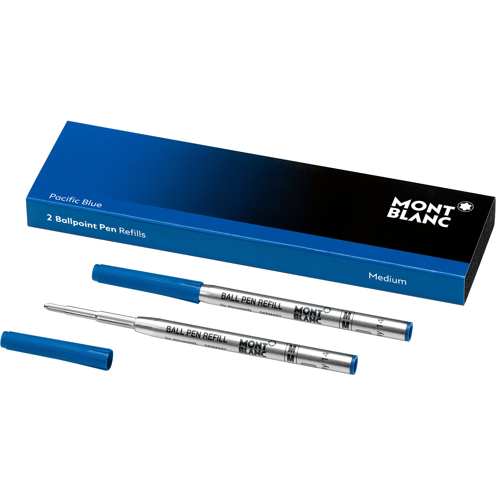 2 Ballpoint Pen Refills (M) Pacific Blue