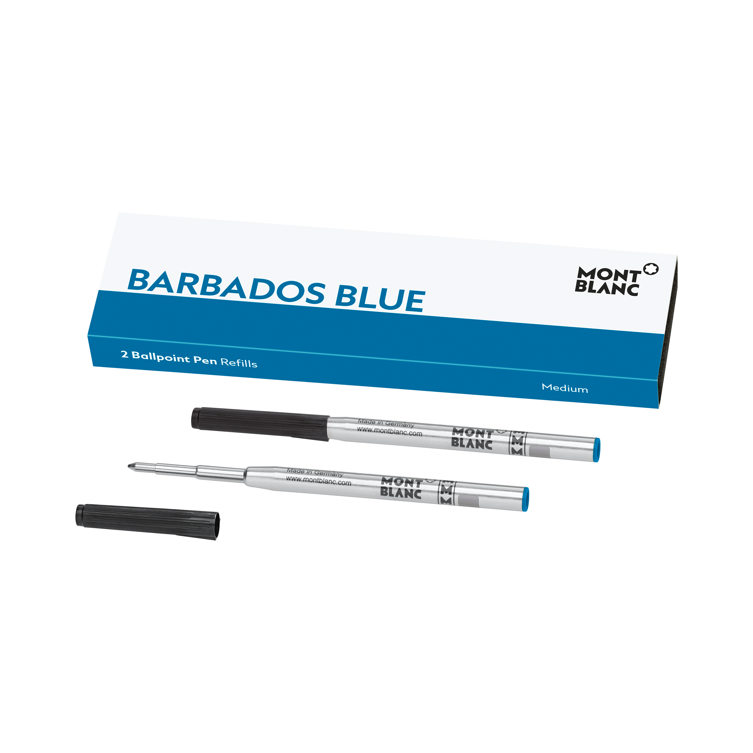 2 Ballpoint Pen Refill Medium, Barbados Blue, image 1
