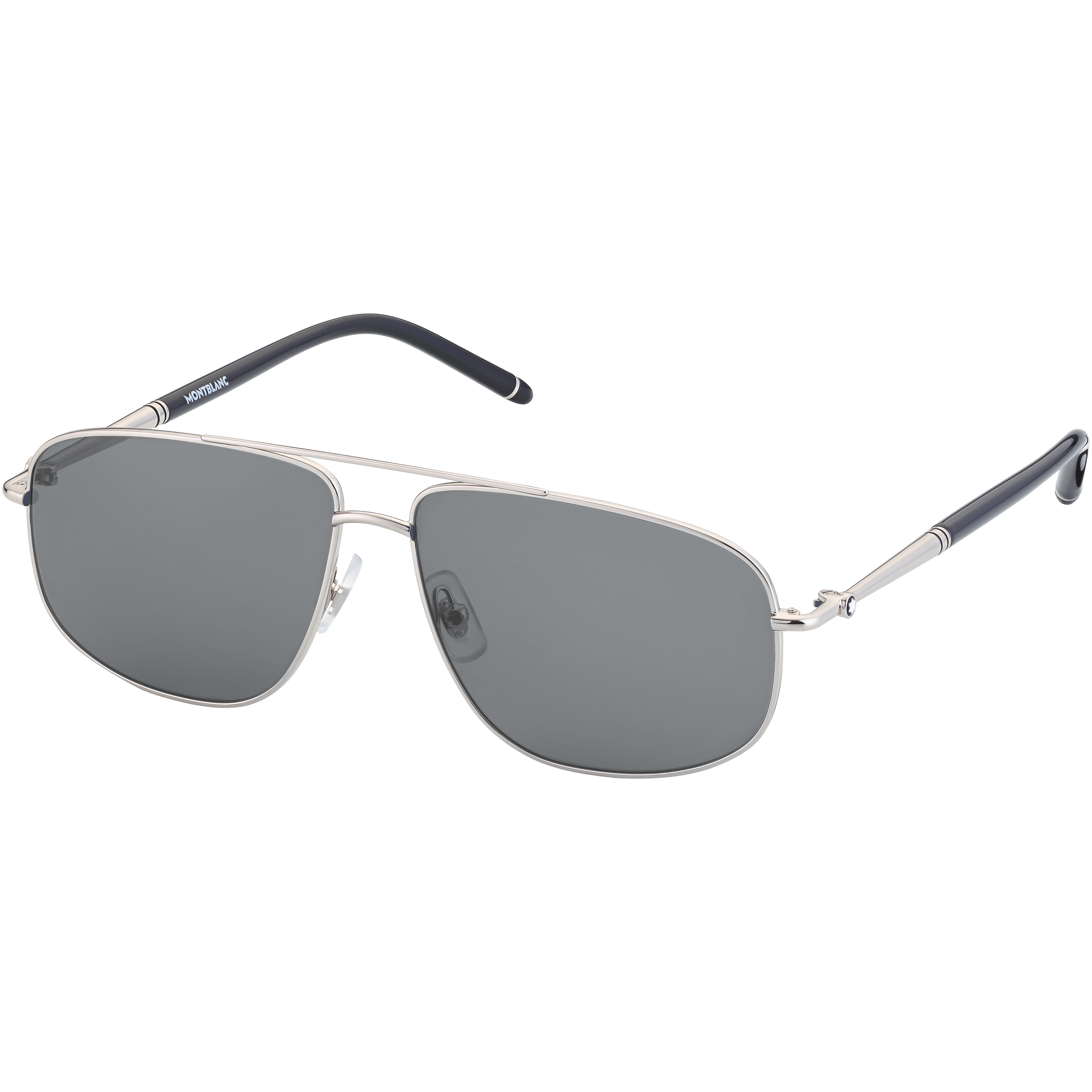 1 صورة ، Silver-Coloured Rectangular Sunglasses with Grey Lenses