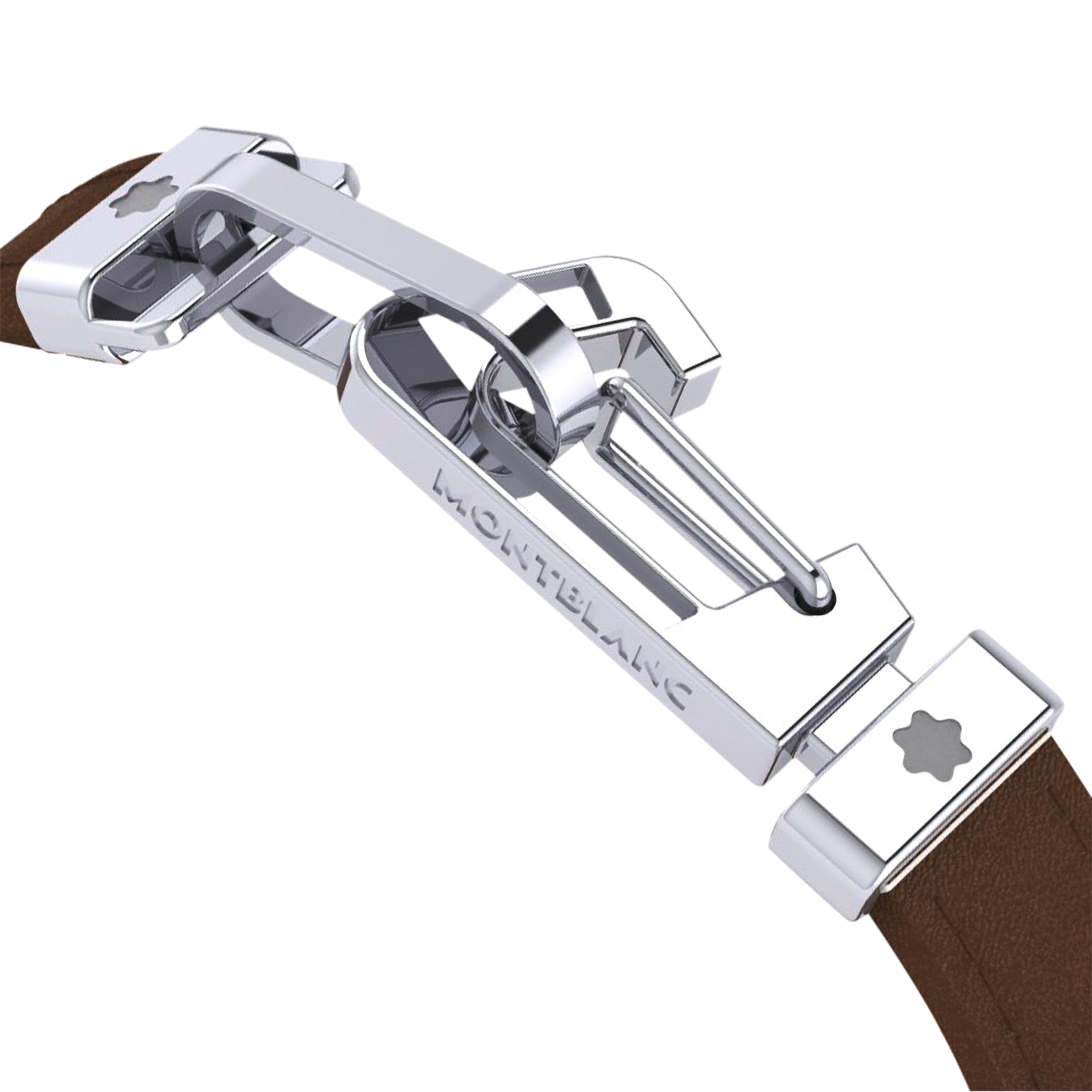 Bracelet in brown leather with carabiner closure in stainless steel, image 3
