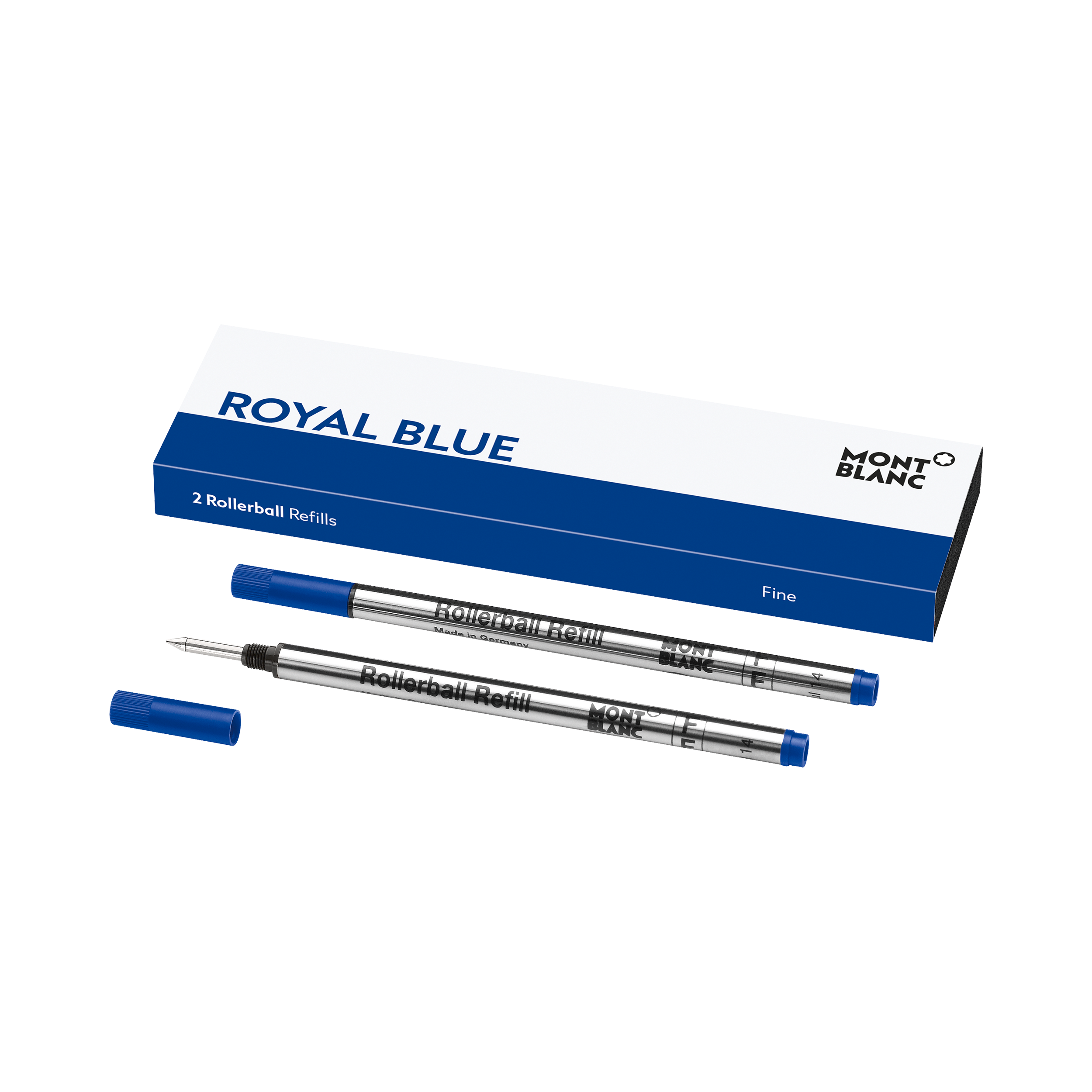 2 Fine Rollerball Refills, Royal Blue, image 1