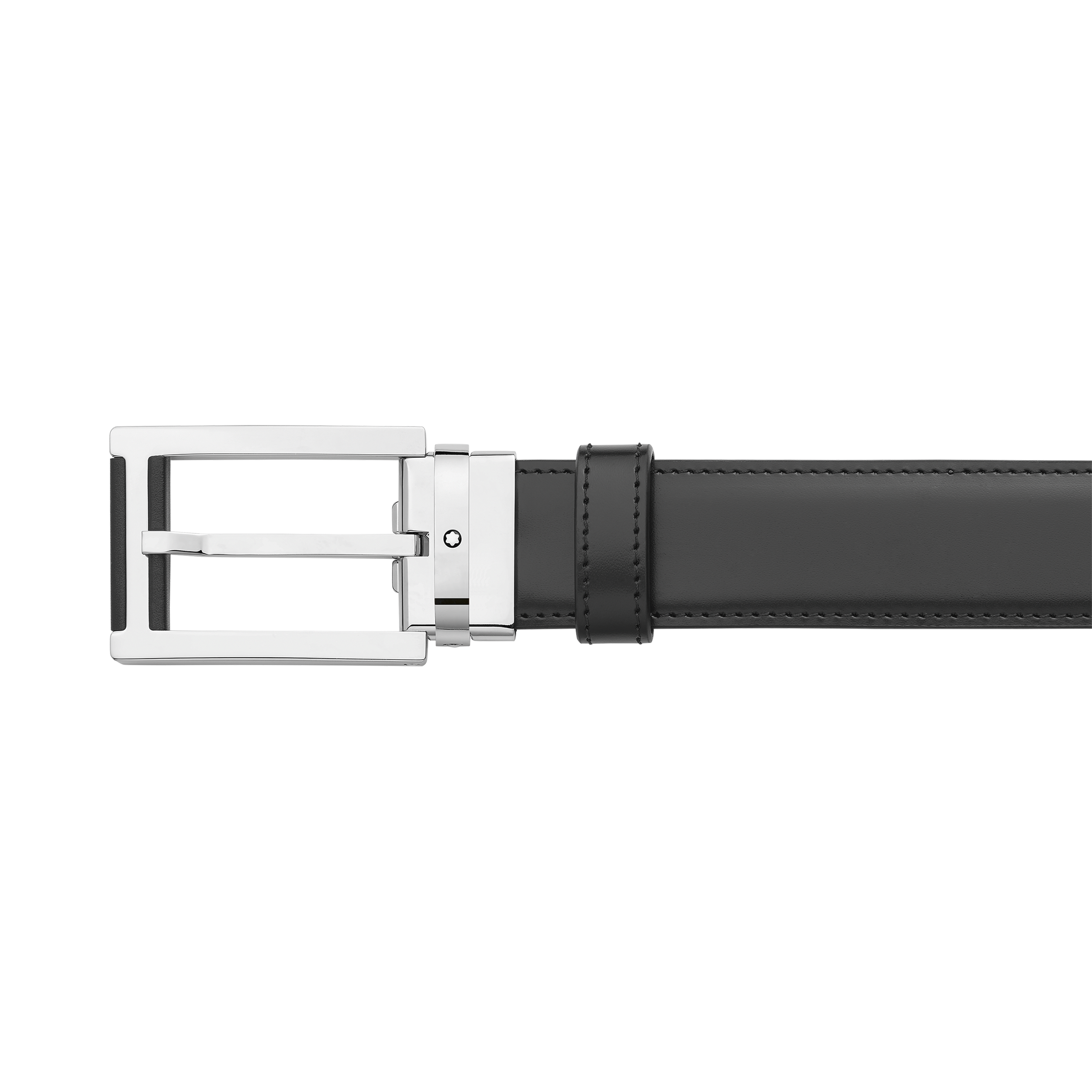 Black/blue 30 mm reversible leather belt, image 3