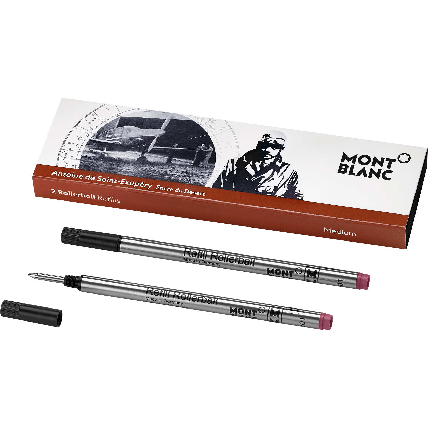 1 صورة ،2 Rollerball Refills (M) Writers Edition, Antoine de Saint-Exupéry