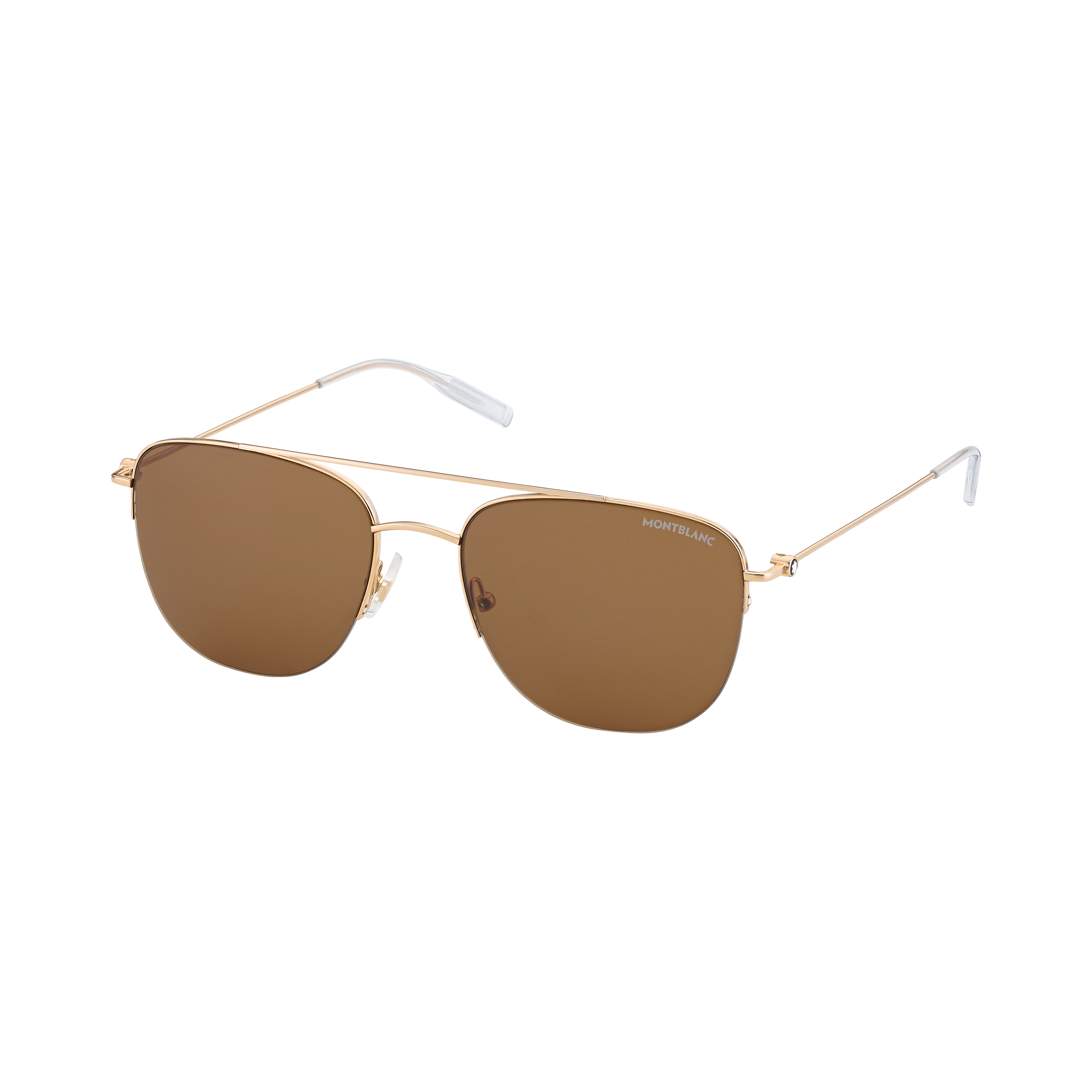 Rectangular Gold colored Metal Frame Sunglasses, image 1